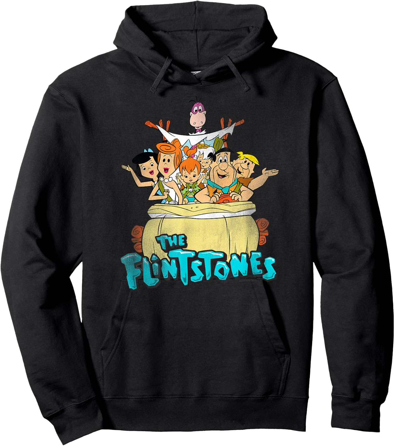 Popfunk The Flintstones Ride On Kids Blue Small Cartoon Hoodie - Hoodie | Black