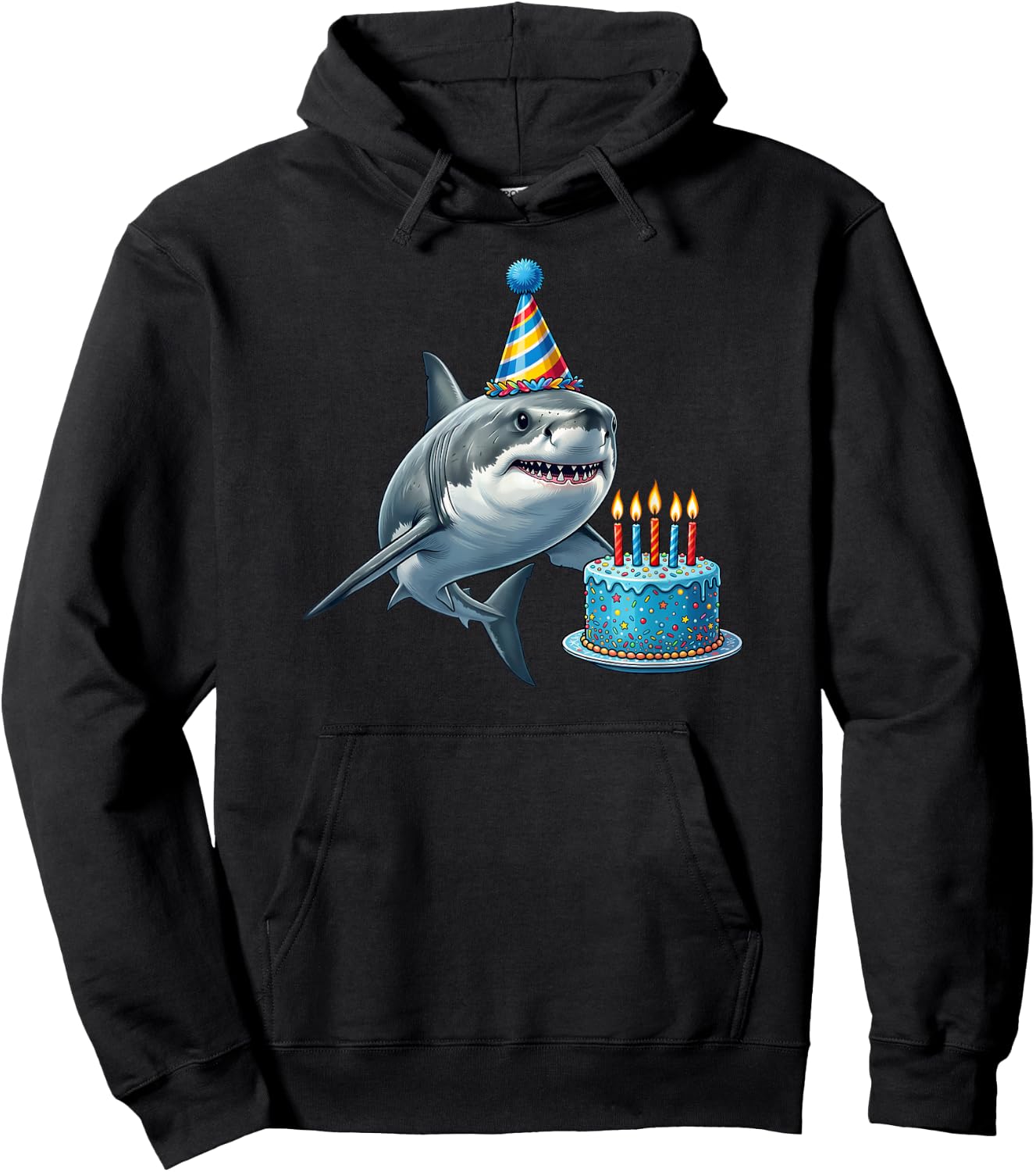 Shark Birthday Hoodie - Hoodie | Black