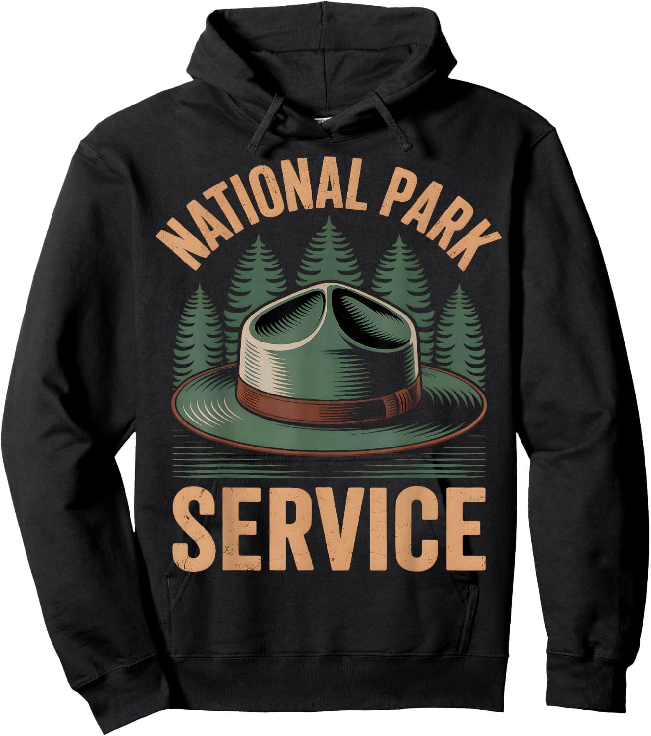 Vintage National Park Service Ranger Hoodie - Hoodie | Black