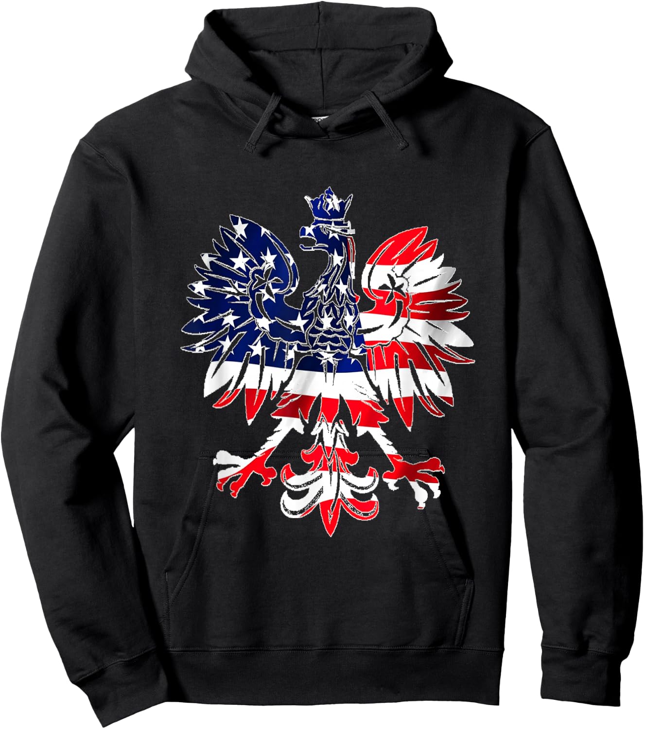 Dyngus Day Shirt Polish Eagle American Flag Poland USA Hoodie - Hoodie | Black