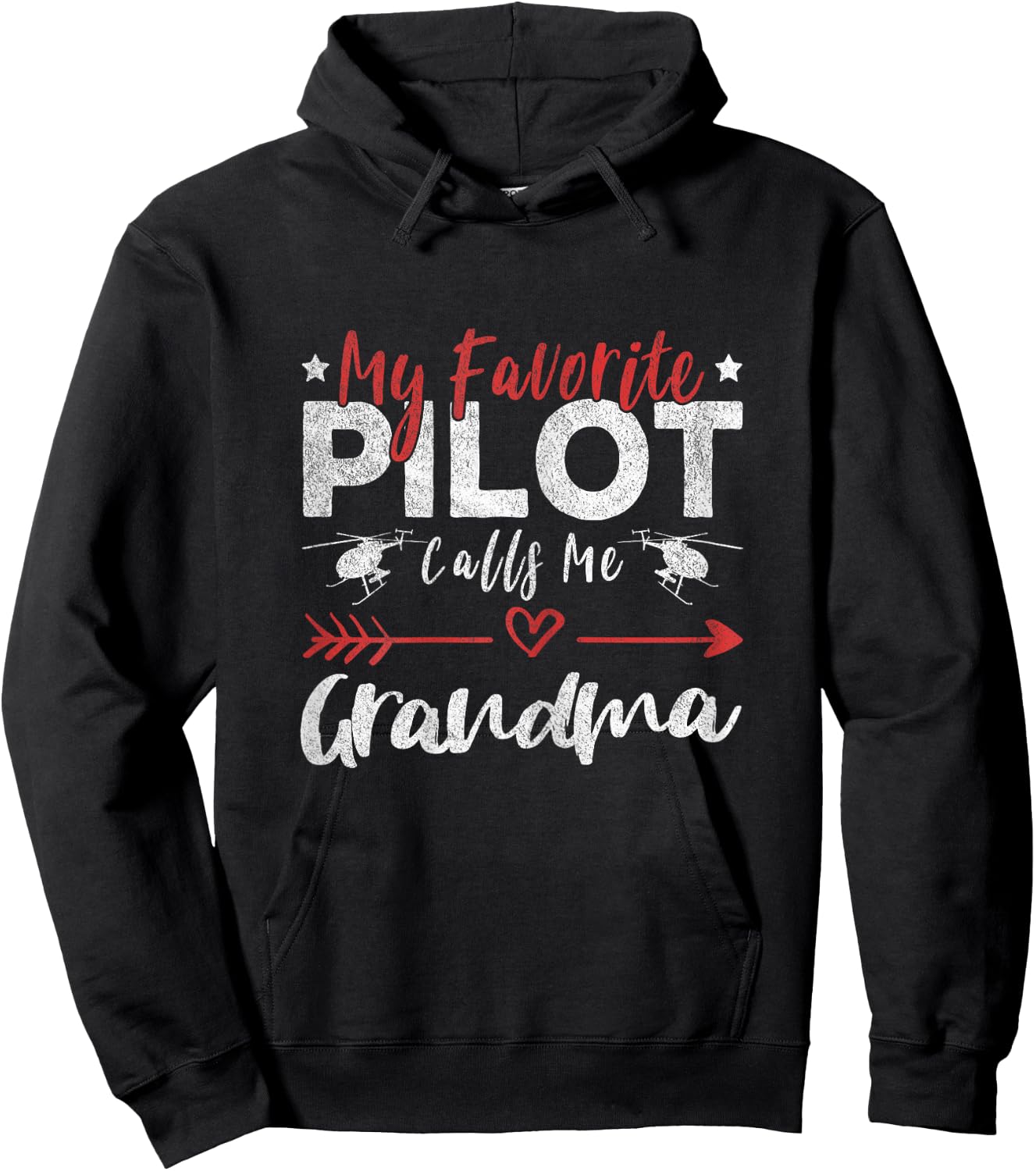 My Favorite Pilot Calls Me Grandma Helicopter Pilot Grandma Hoodie - Hoodie | Black