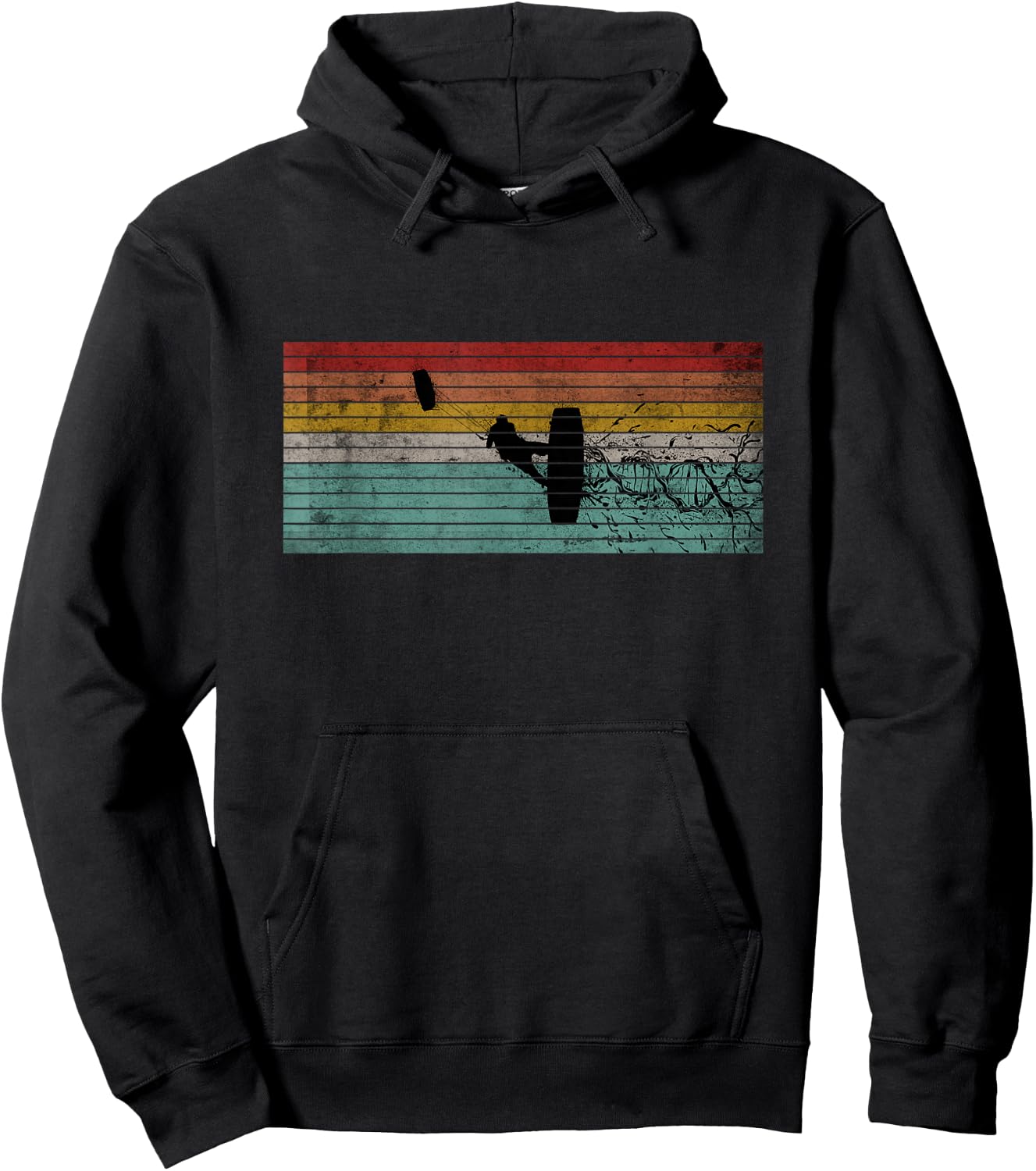 Vintage Kitesurf DNA Kitesurfing Kiteboarding Retro Kitesurfing Hoodie - Hoodie | Black