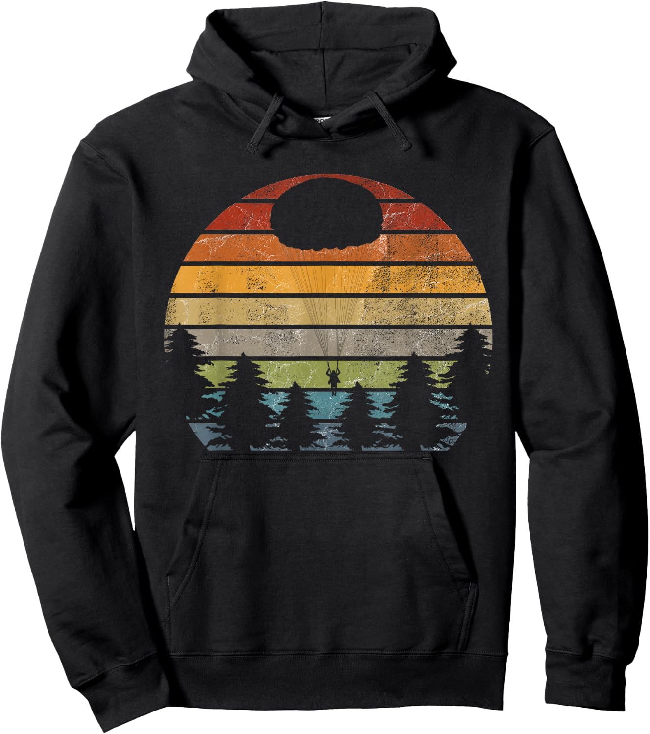 Paratrooper Paratrooper Round Cap Vintage Hoodie - Hoodie | Black