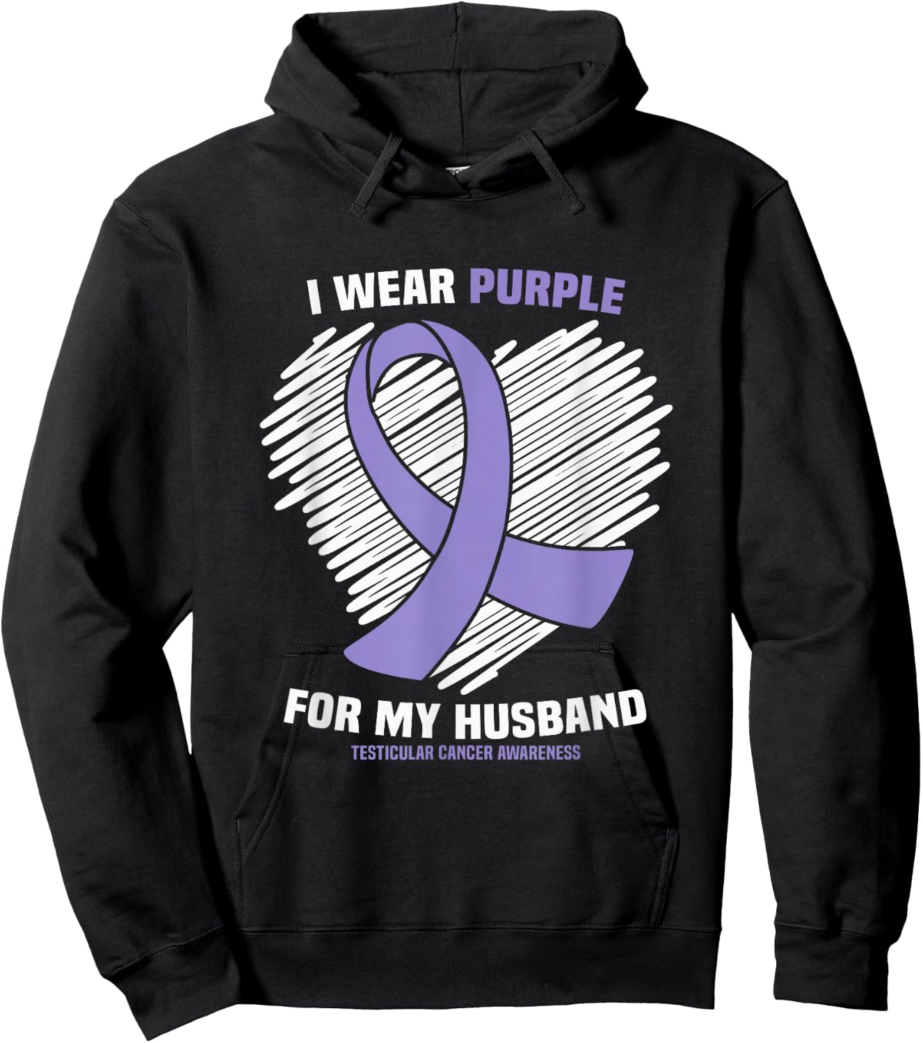 I Wear Purple For My Husband Testicular Cancer Awareness Hoodie - Hoodie | Black