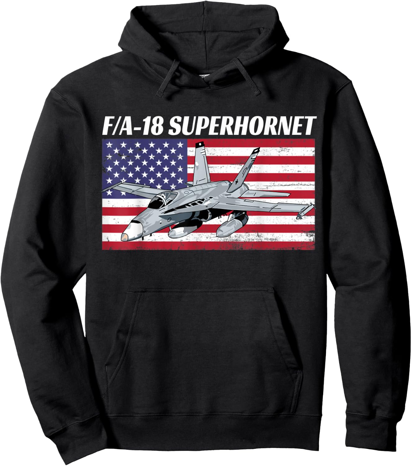Patriotic American Naval F/A-18 Superhornet In Action. Kids Men Hoodie - Hoodie | Black