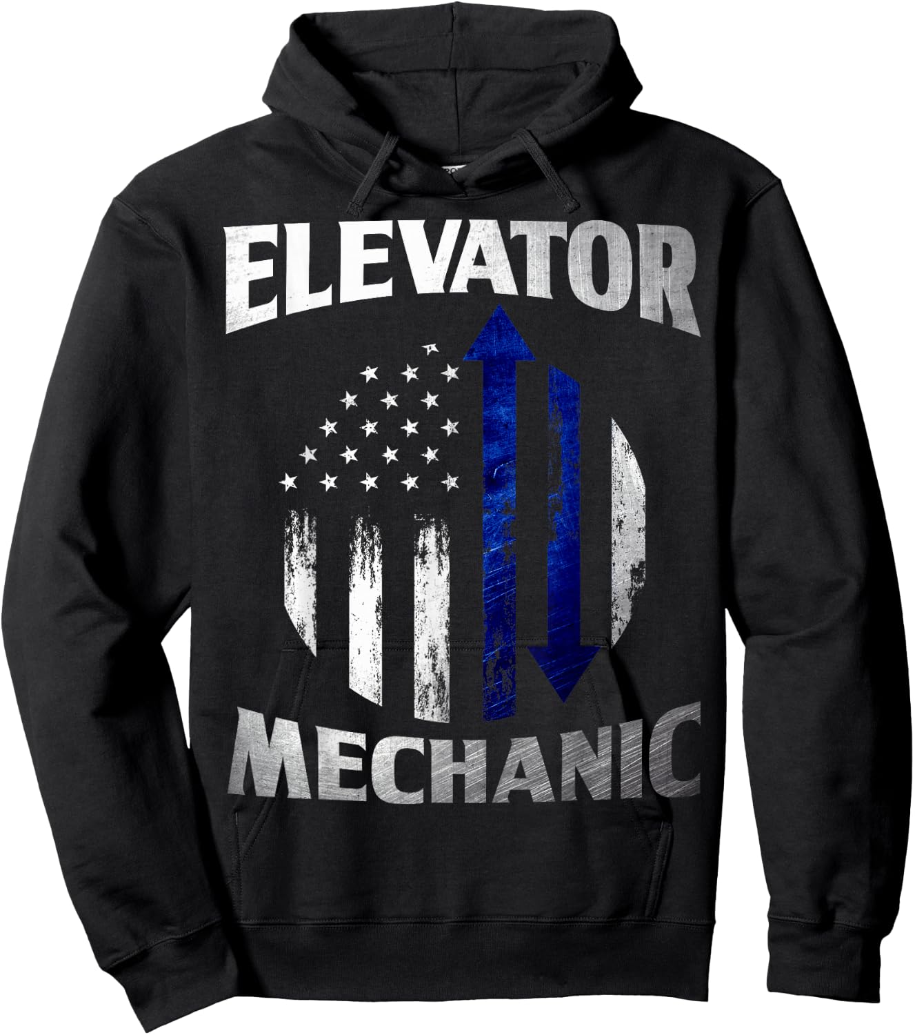 Elevator Mechanic American Flag Elevator Technician Hoodie - Hoodie | Black