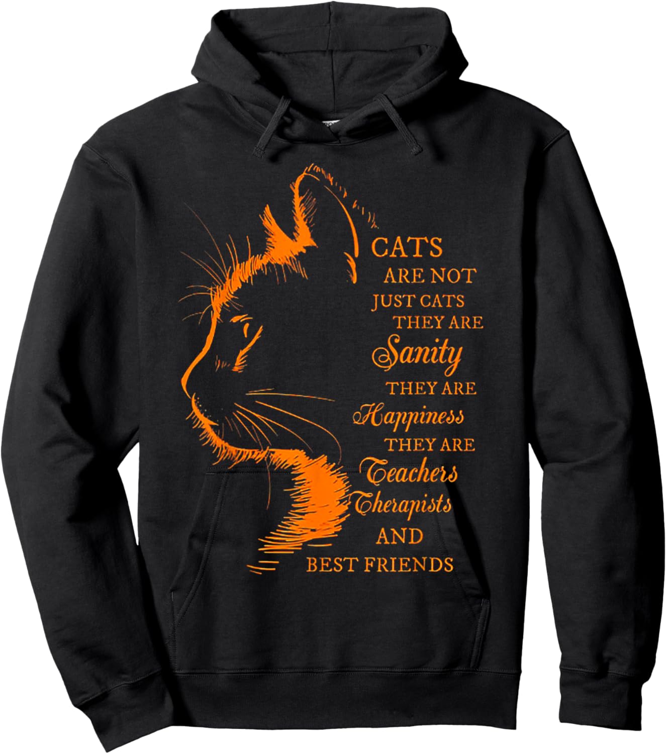 Cats Are Not Just Cats They Are Sanity Hoodie - Hoodie | Black