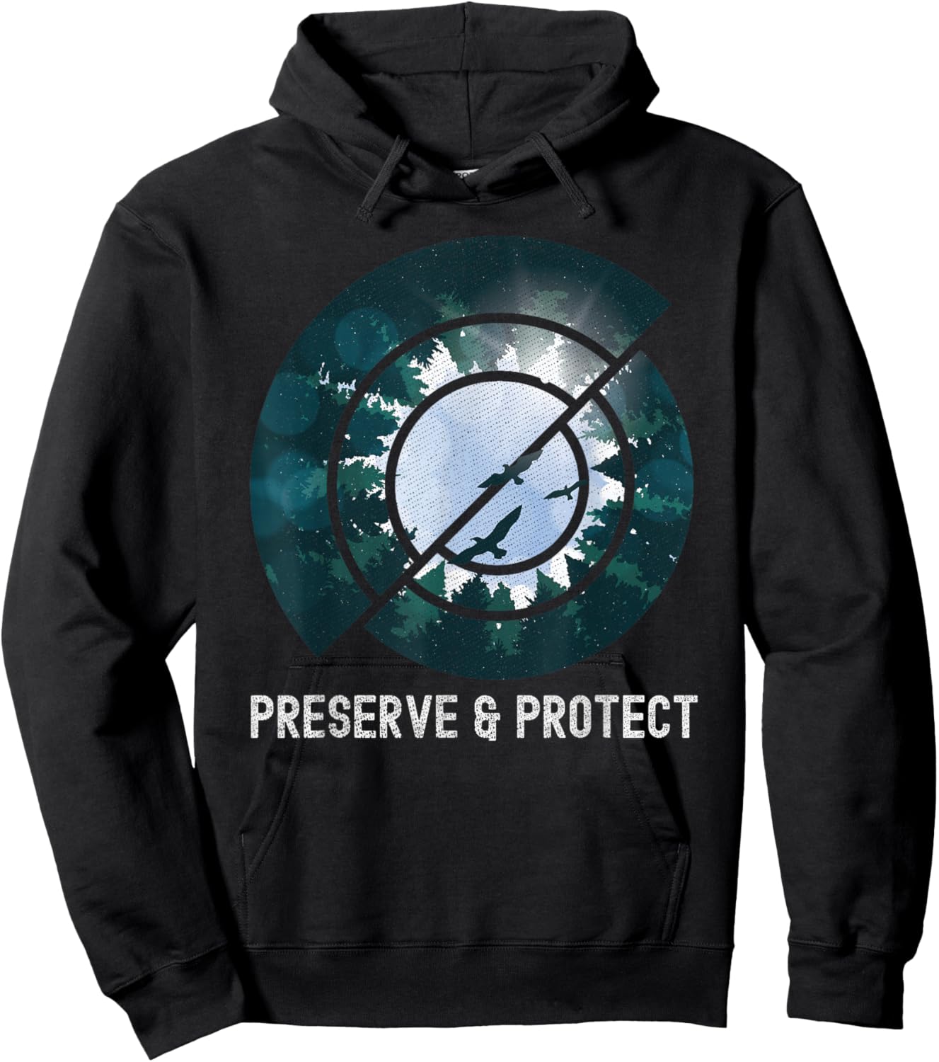 Preserve & Protect Wildlife Forest Vintage Hoodie - Hoodie | Black