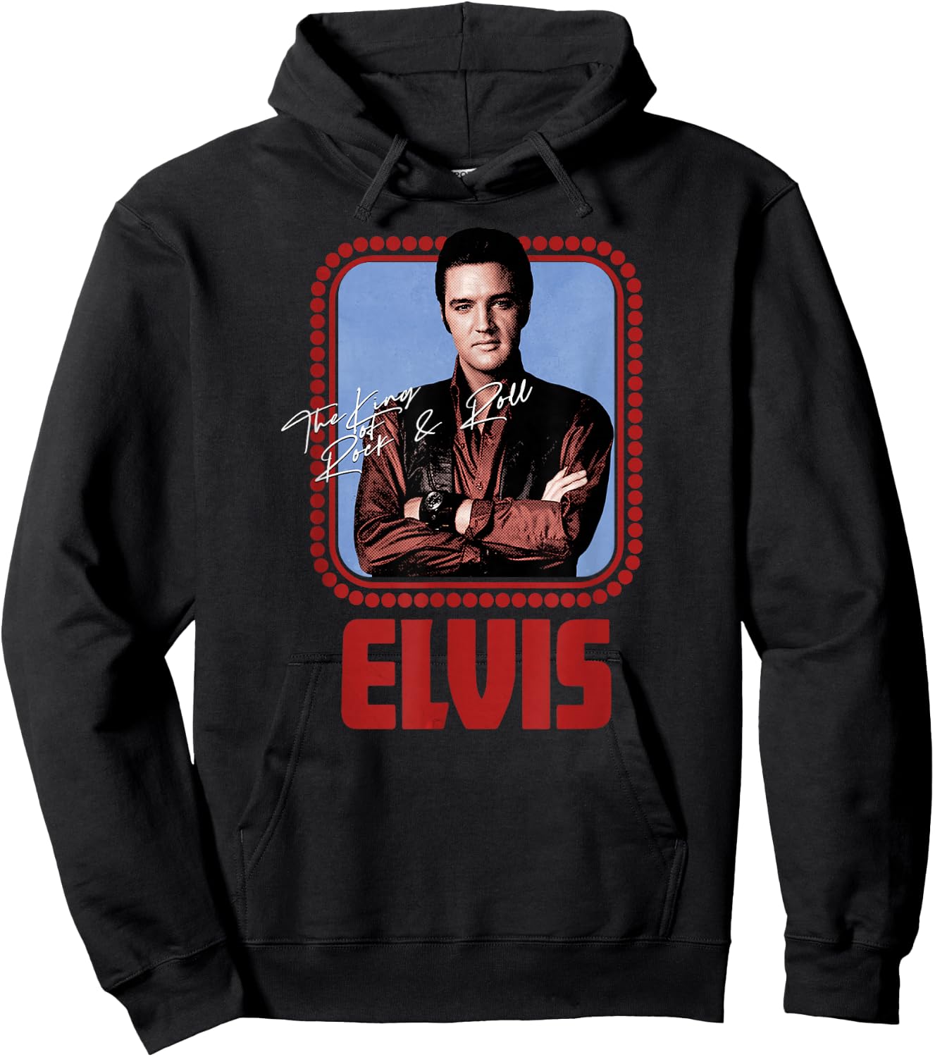 Elvis Presley Official Rock N Roll Script Hoodie - Hoodie | Black