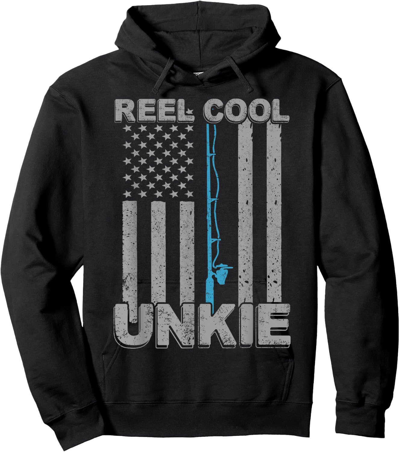Reel Cool Unkie Uncle Fishing Fathers Day Hoodie - Hoodie | Black
