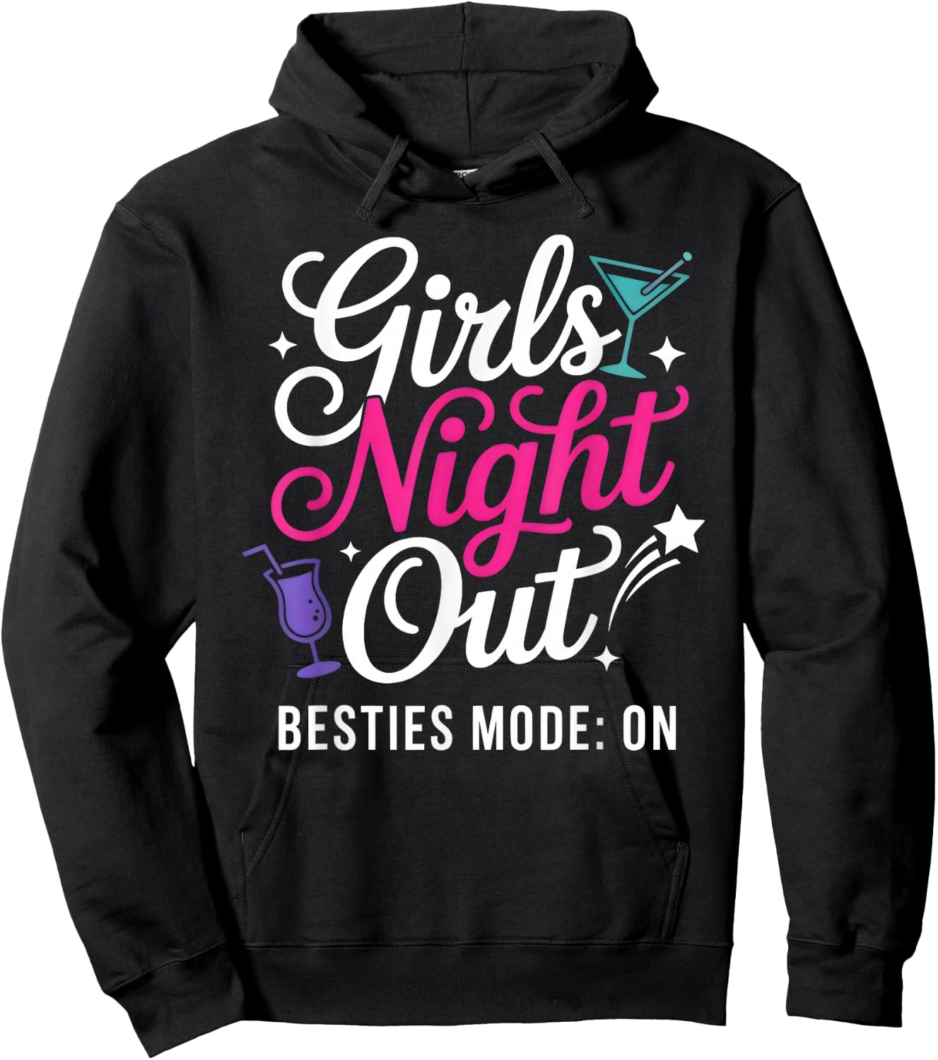 Girls Night Out Cute Matching Party Hoodie - Hoodie | Black
