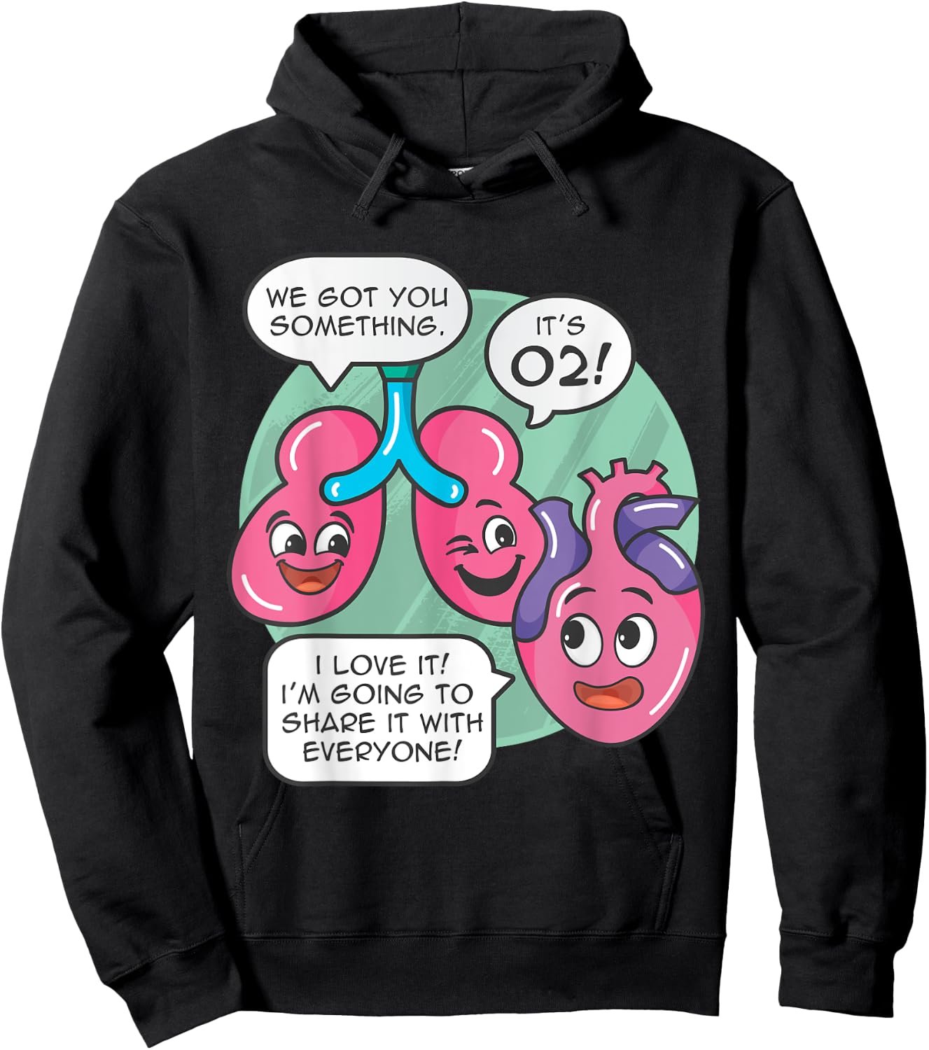 Understanding Human Anatomy Oxygen For The Heart Lungs Doctor Hoodie - Hoodie | Black