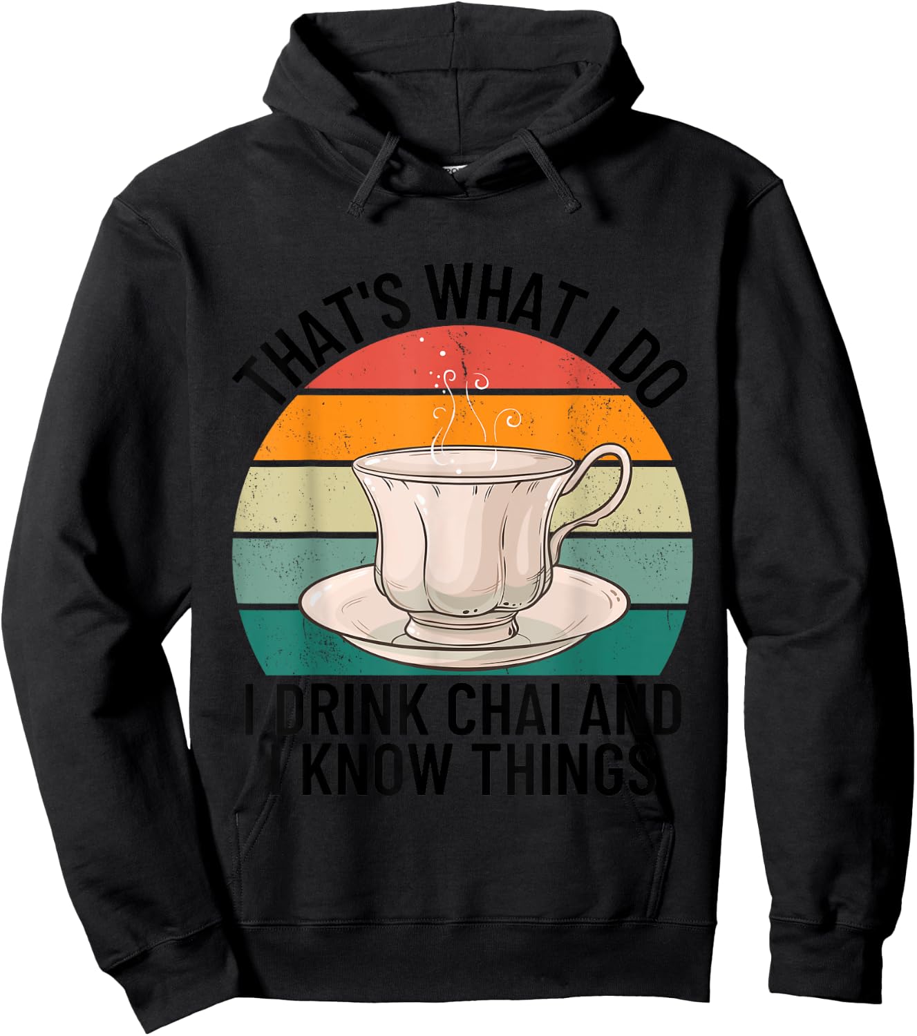 Funny Desi Tea Pakistani Indian Hindi Chai Lover Men Women Hoodie - Hoodie | Black