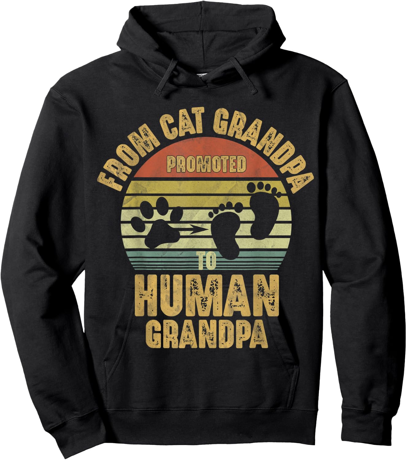 Promoted From Cat Grandpa To Human Grandpa Hoodie - Hoodie | Black