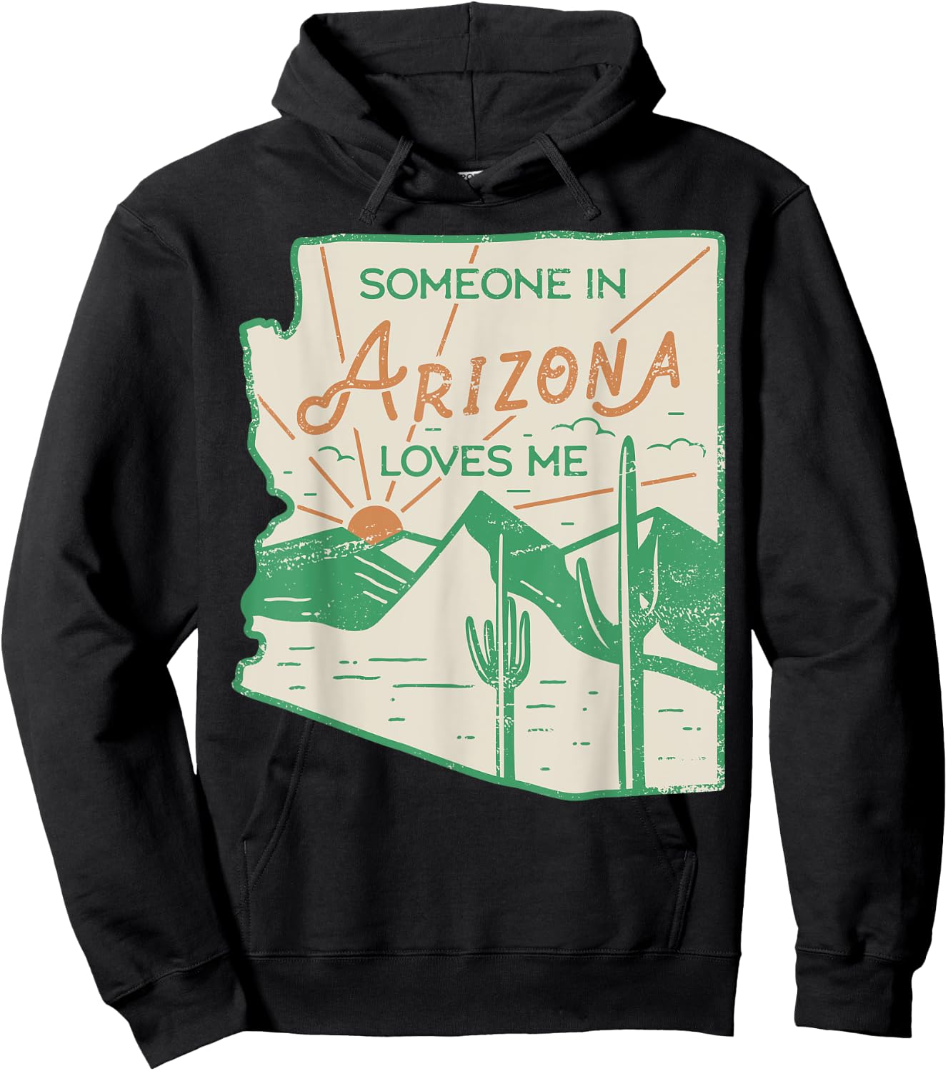 Someone In Arizona Loves Me Vintage Retro State Badge Gift Hoodie - Hoodie | Black