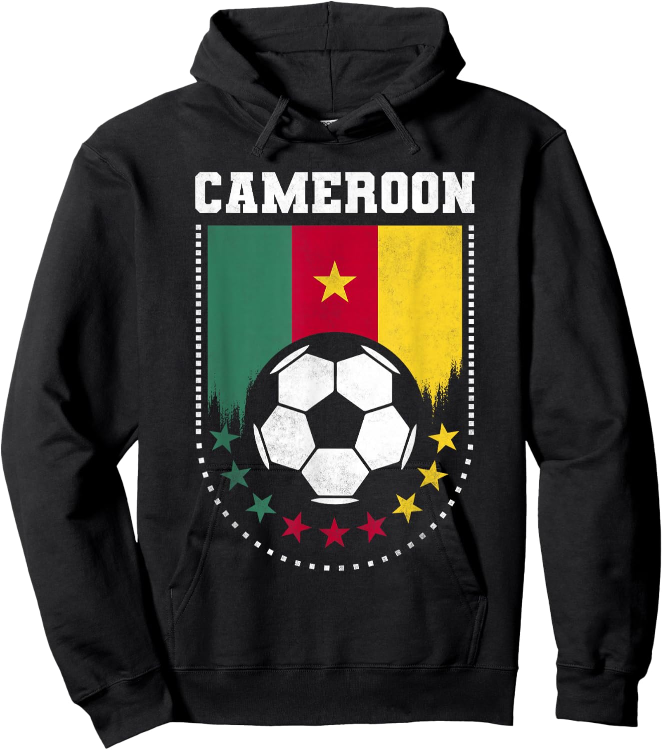 Cameroon Flag Soccer Fan Hoodie - Hoodie | Black