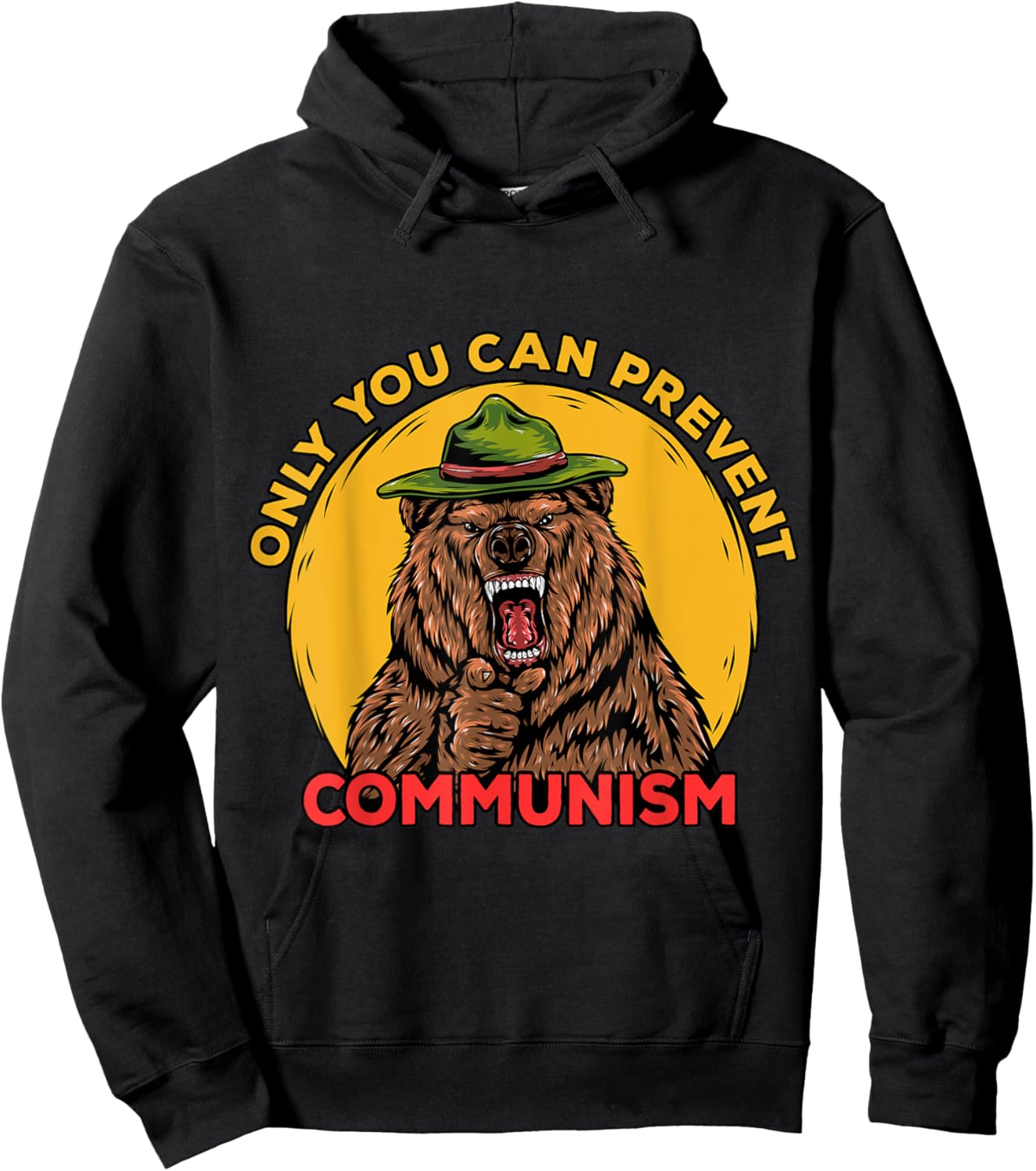 Only You Can Prevent Communism Camping Bear Hoodie - Hoodie | Black