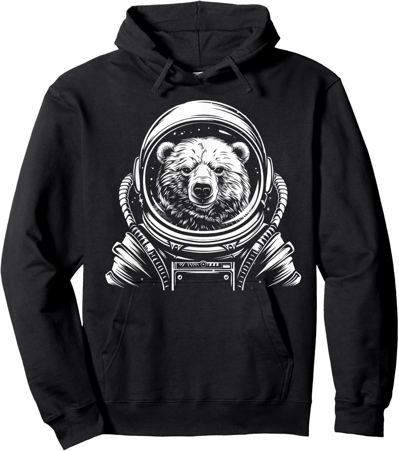 Funny Polar Bear Astronaut Astro Space Suit Mom Dad Hoodie - Hoodie | Black