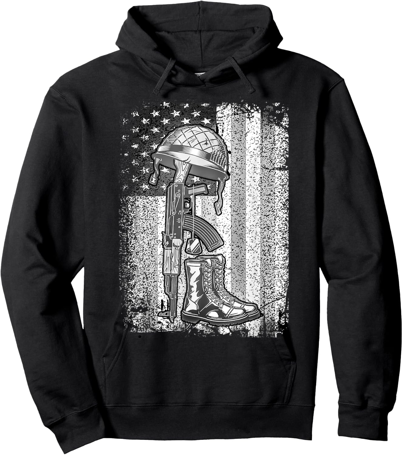 Heroes Don't Wear Capes They Wear Dog Tags & Combat Boots Men Women Hoodie - Hoodie | Black