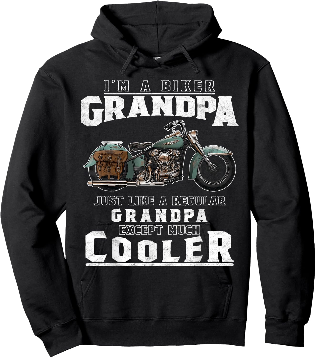 Best Grandpa Biker T Shirt Motorcycle Shirt For Grandfather Hoodie - Hoodie | Black