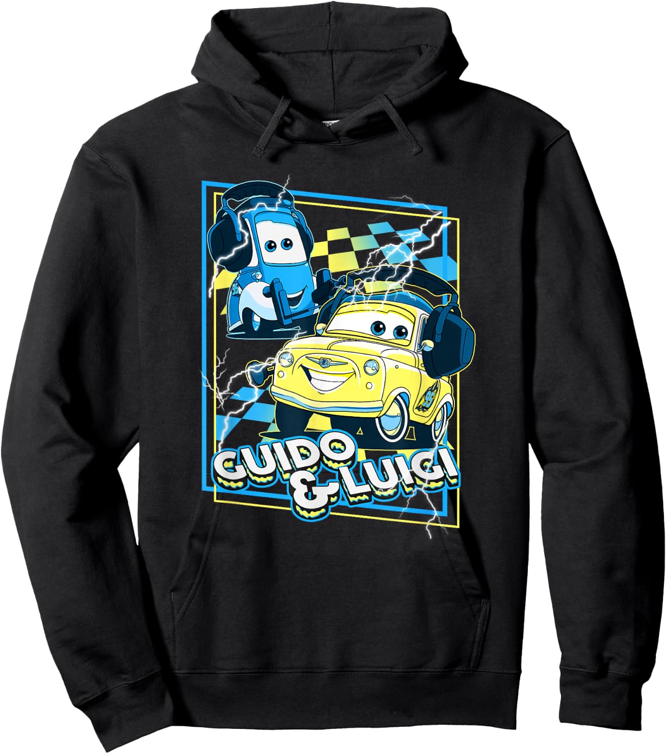 Disney Pixar Cars Guido & Luigi Loud As Thunder Hoodie - Hoodie | Black