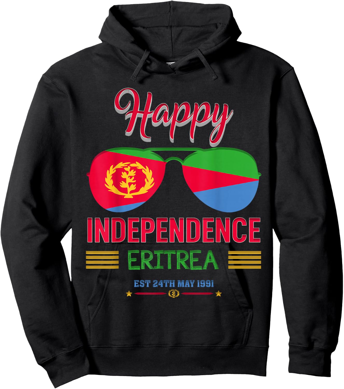 Happy Independence Eritrea, Eritrean Flag Hoodie - Hoodie | Black