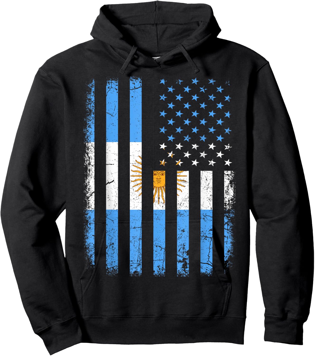 Argentinian American Flag Argentinian Roots Argentina Gift Small Hoodie - Hoodie | Black