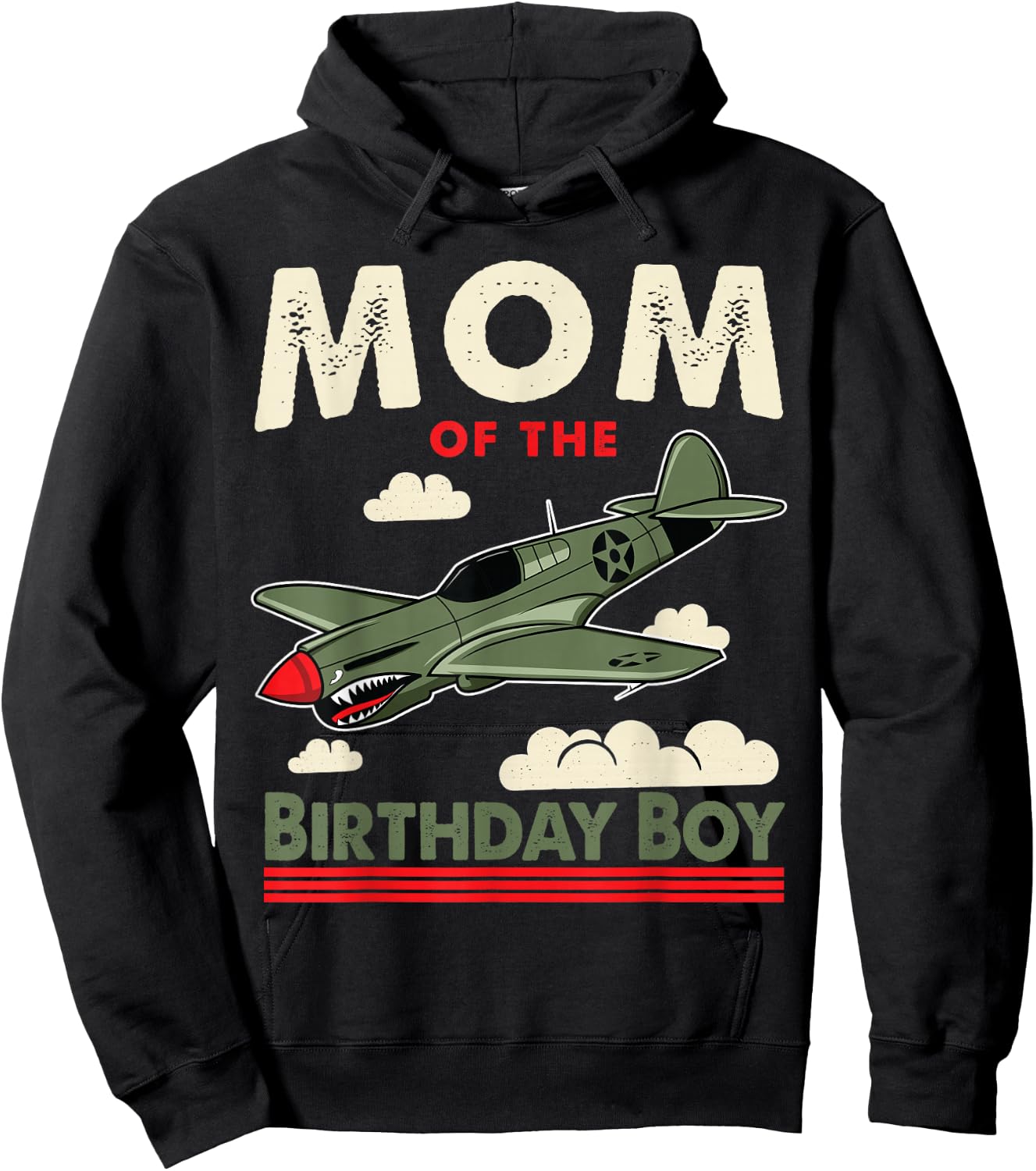 Jetting Into Mom of the Birthday boy Aviator Jet Plane Party Hoodie - Hoodie | Black
