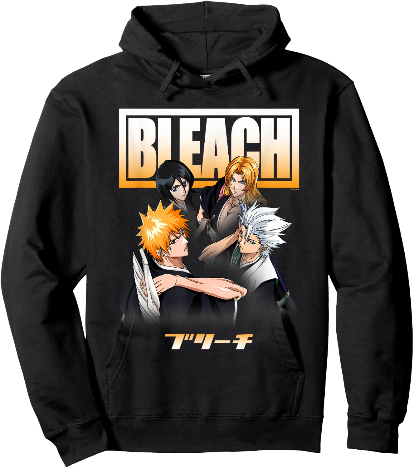 Bleach Cast and Ombre Logo Anime Hoodie - Hoodie | Black