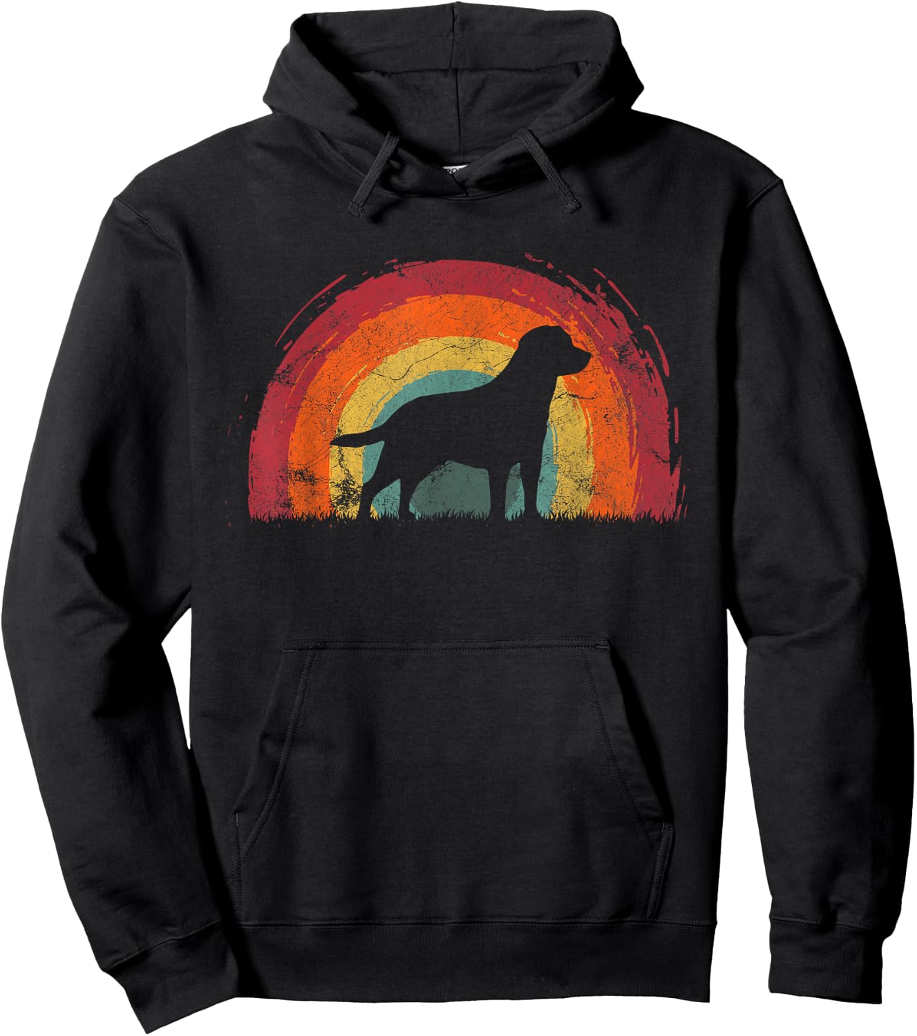 Mutt Vintage Rainbow Dog Men Women Hoodie - Hoodie | Black
