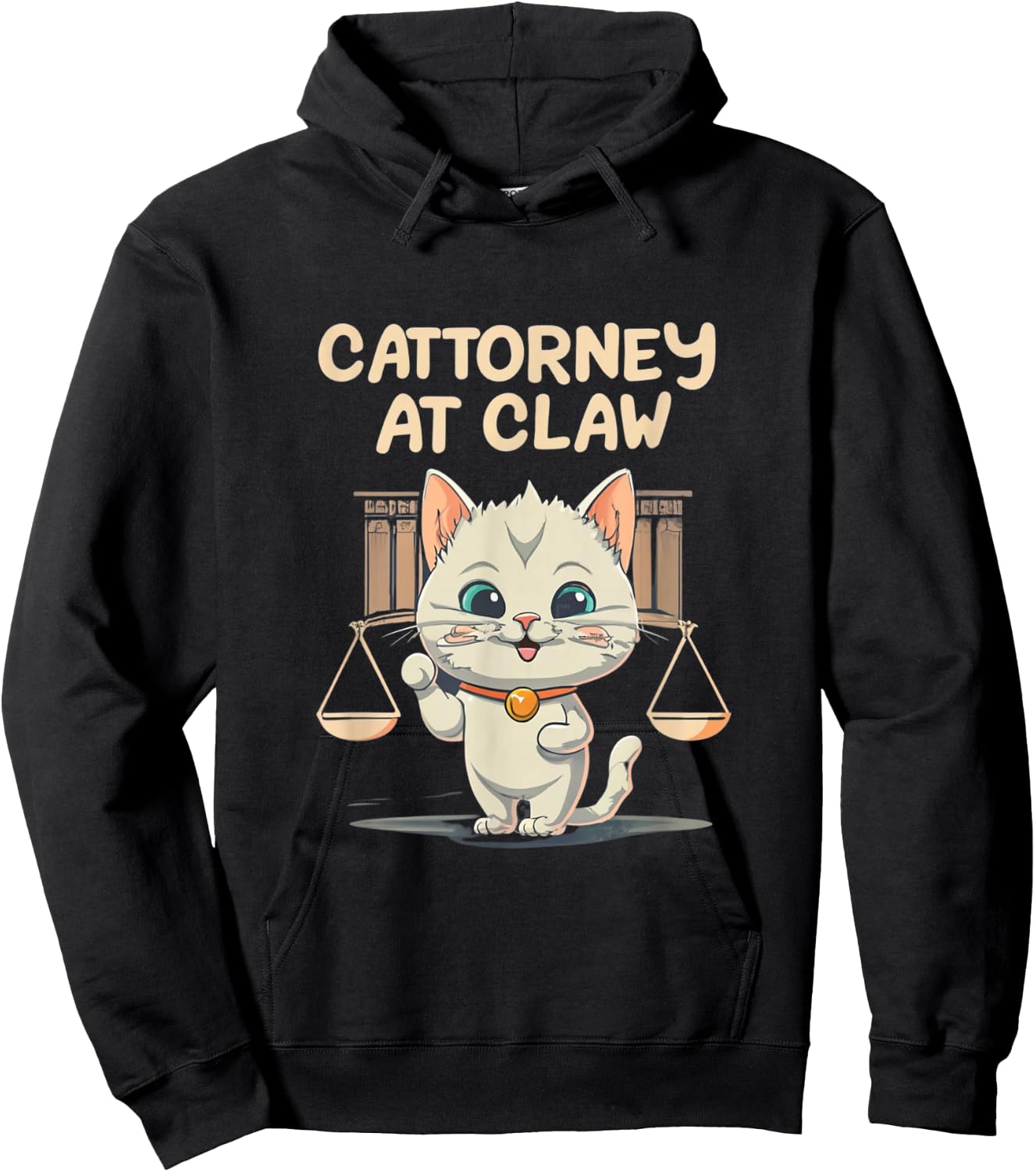 Catorrney at Claw Attorney at Law Lawyer Cat Legal Kitten Hoodie - Hoodie | Black