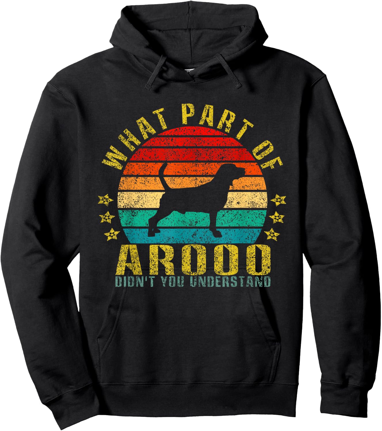 What Part Of Arooo Didn't You Understand Funny Retro Hoodie - Hoodie | Black