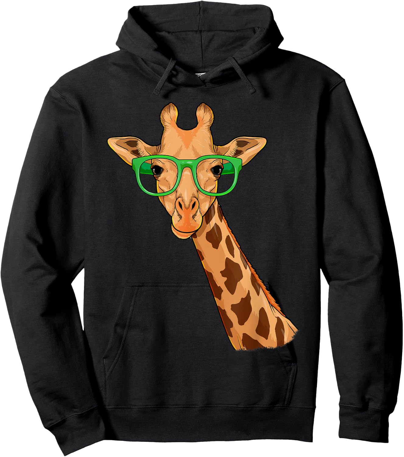 Hipster Giraffe Glasses Funny Zoo Animal African Safari Hoodie - Hoodie | Black