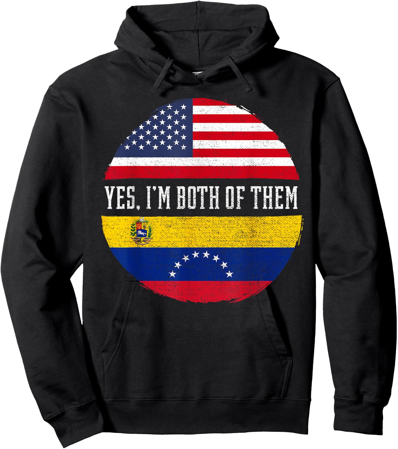 Half American Half Venezuelan USA Flag Venezuela Heritage Kids Men Hoodie - Hoodie | Black