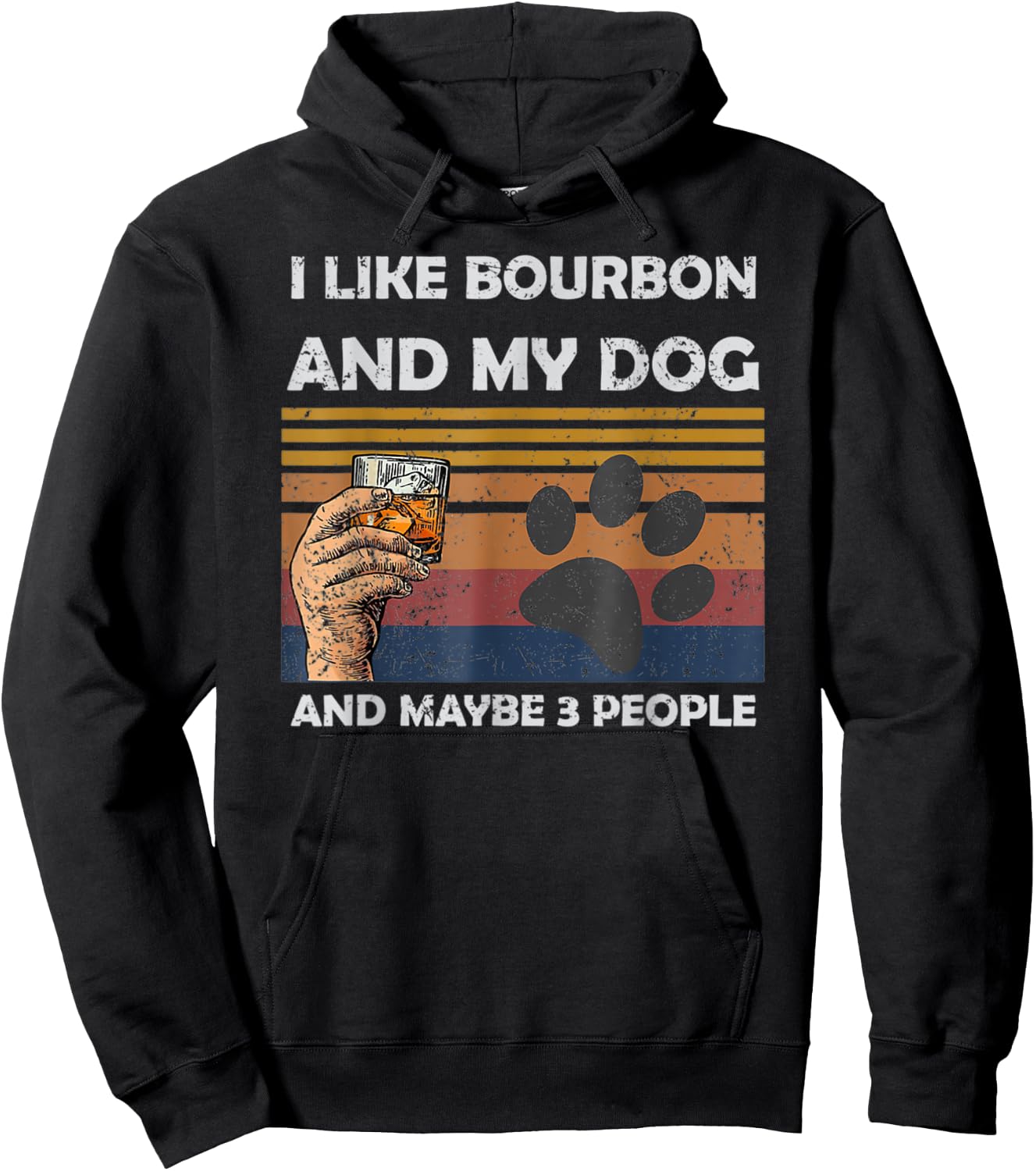 I Like Bourbon and My Dog Maybe 3 People Funny Wine Women Hoodie - Hoodie | Black