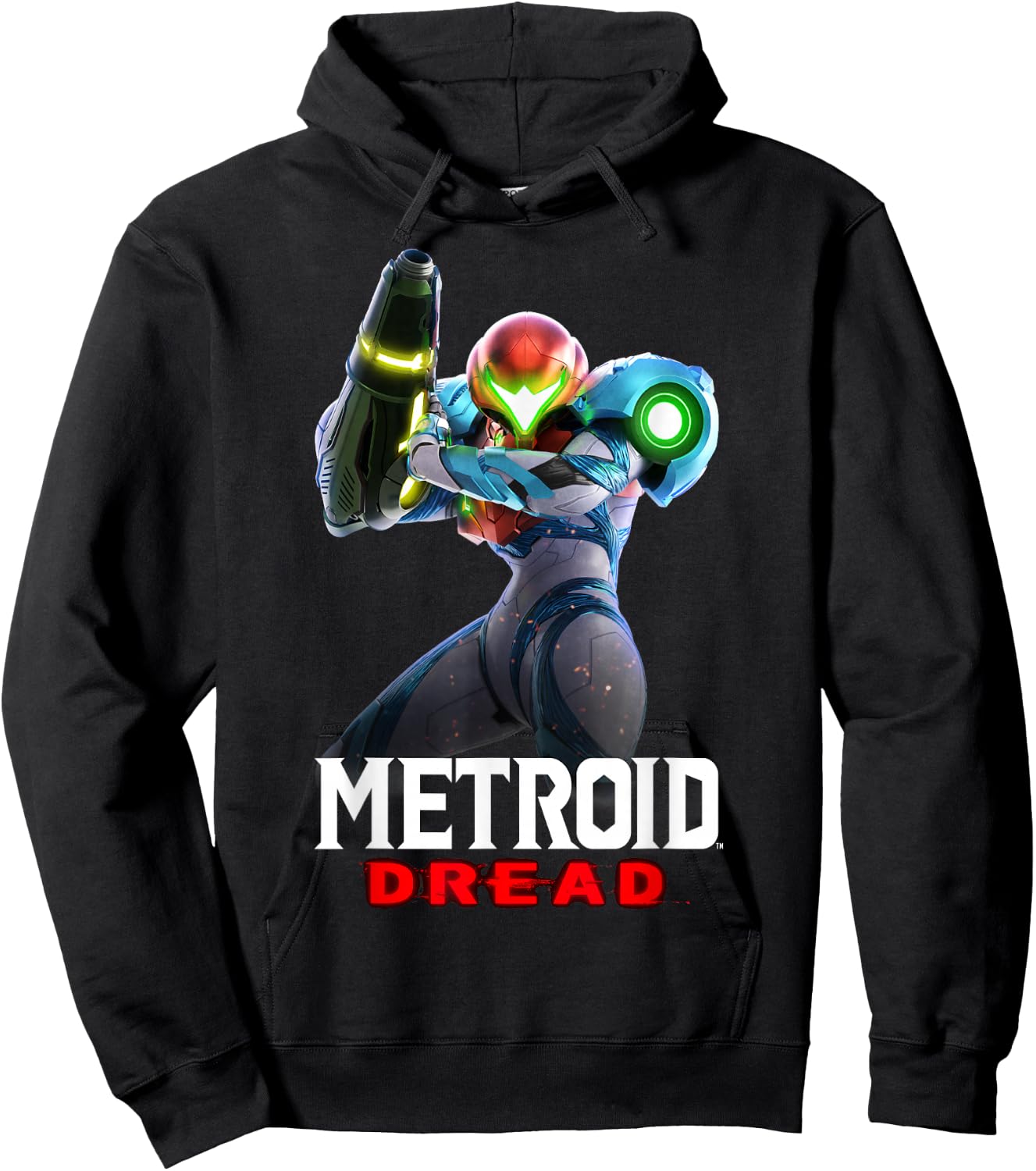 Metroid Dread Samus Aran Standing Nintendo Hero Poster Hoodie - Hoodie | Black
