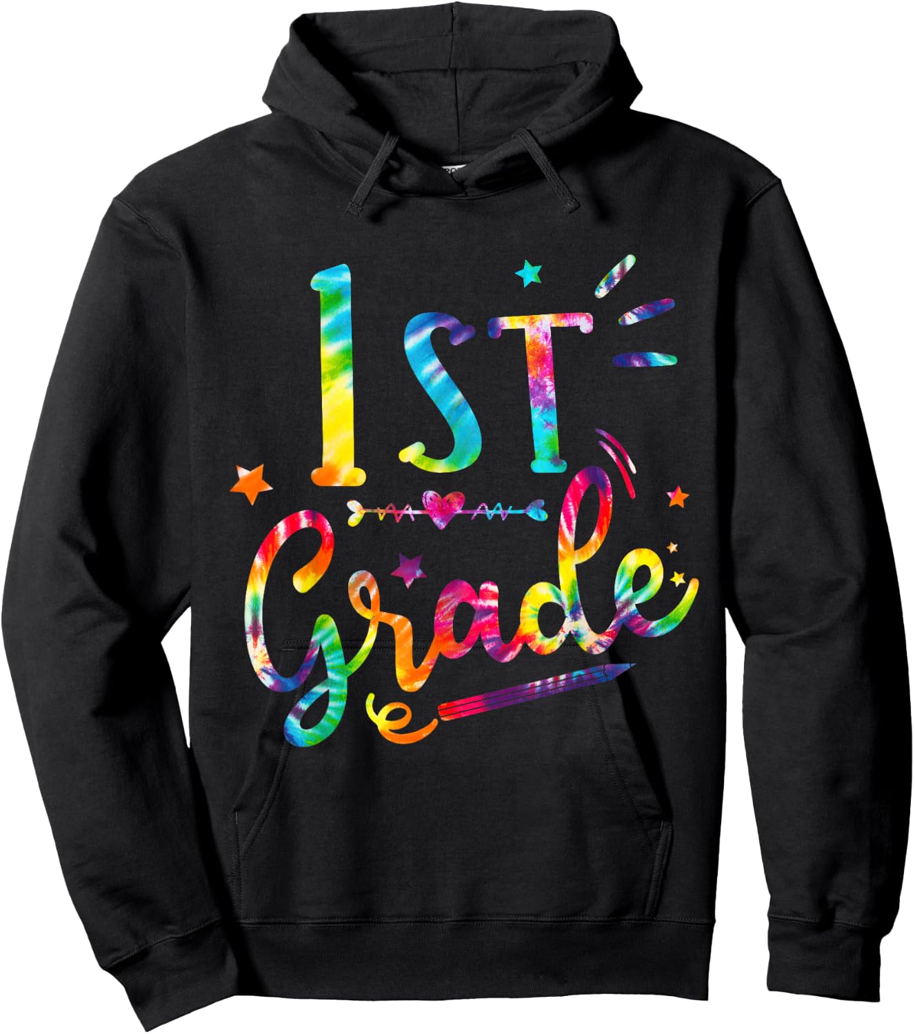 1st Grade Tie Dye Shirt First Grade Shirs Back To School Hoodie - Hoodie | Black
