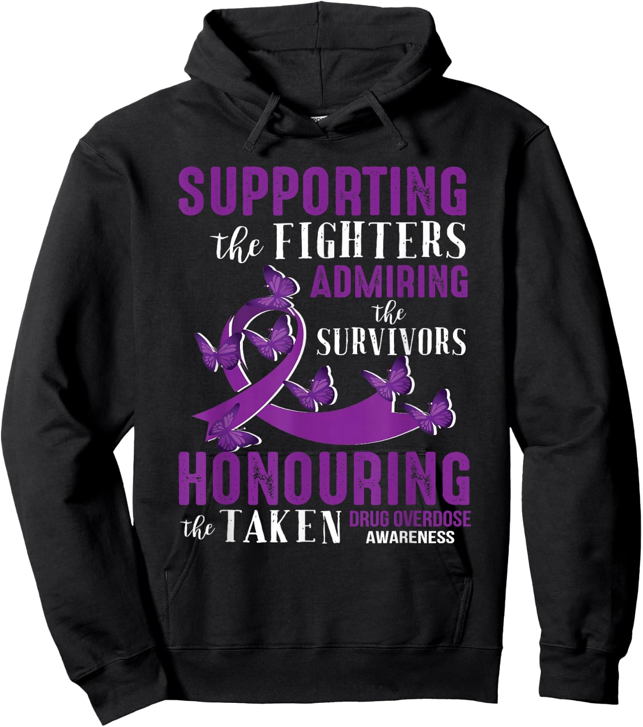 Beautiful and Supportive Drug Overdose Awareness Hoodie - Hoodie | Black