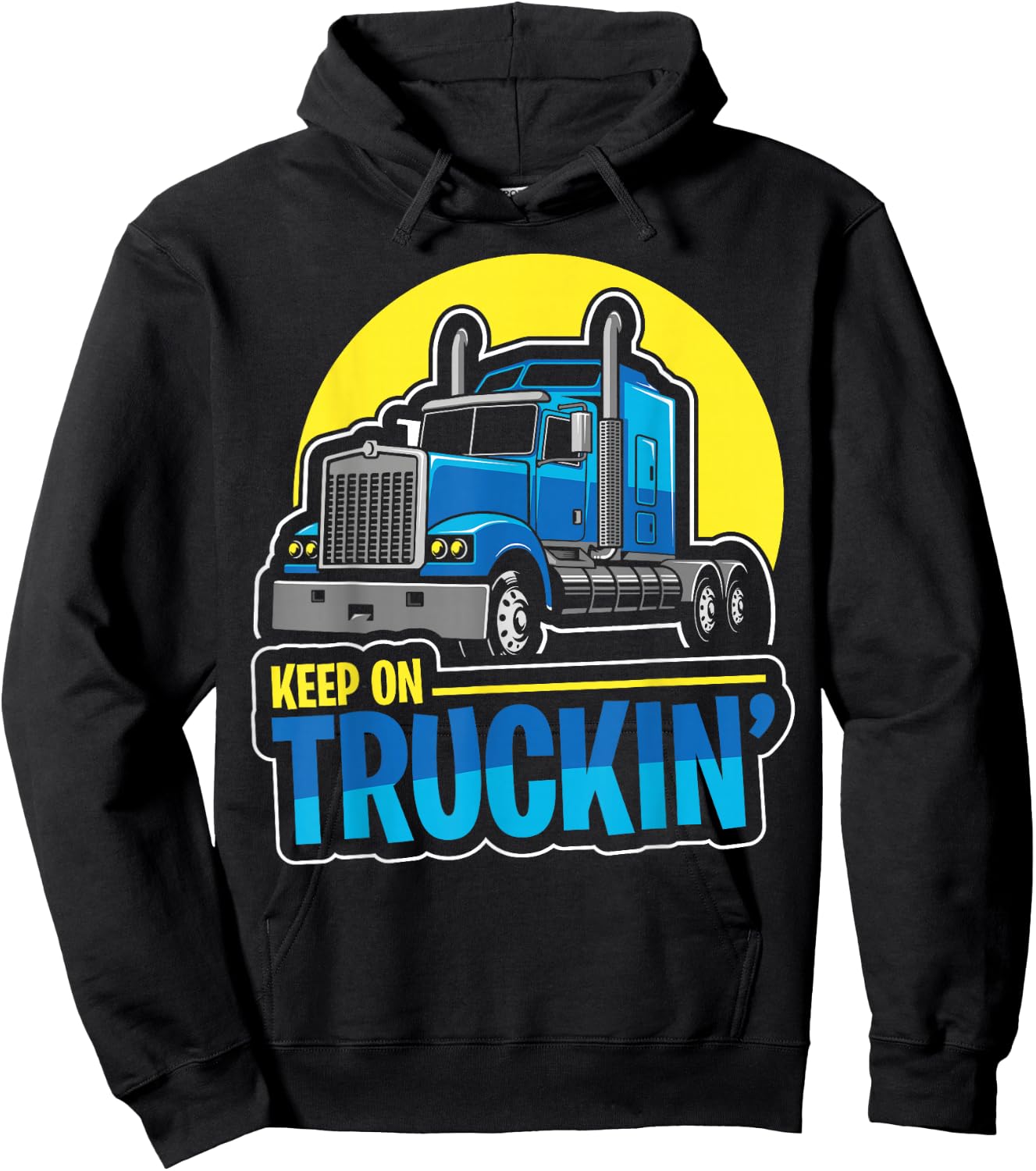 Keep on Truckin' Truck Driver Retro Trucking Vintage Trucker Hoodie - Hoodie | Black