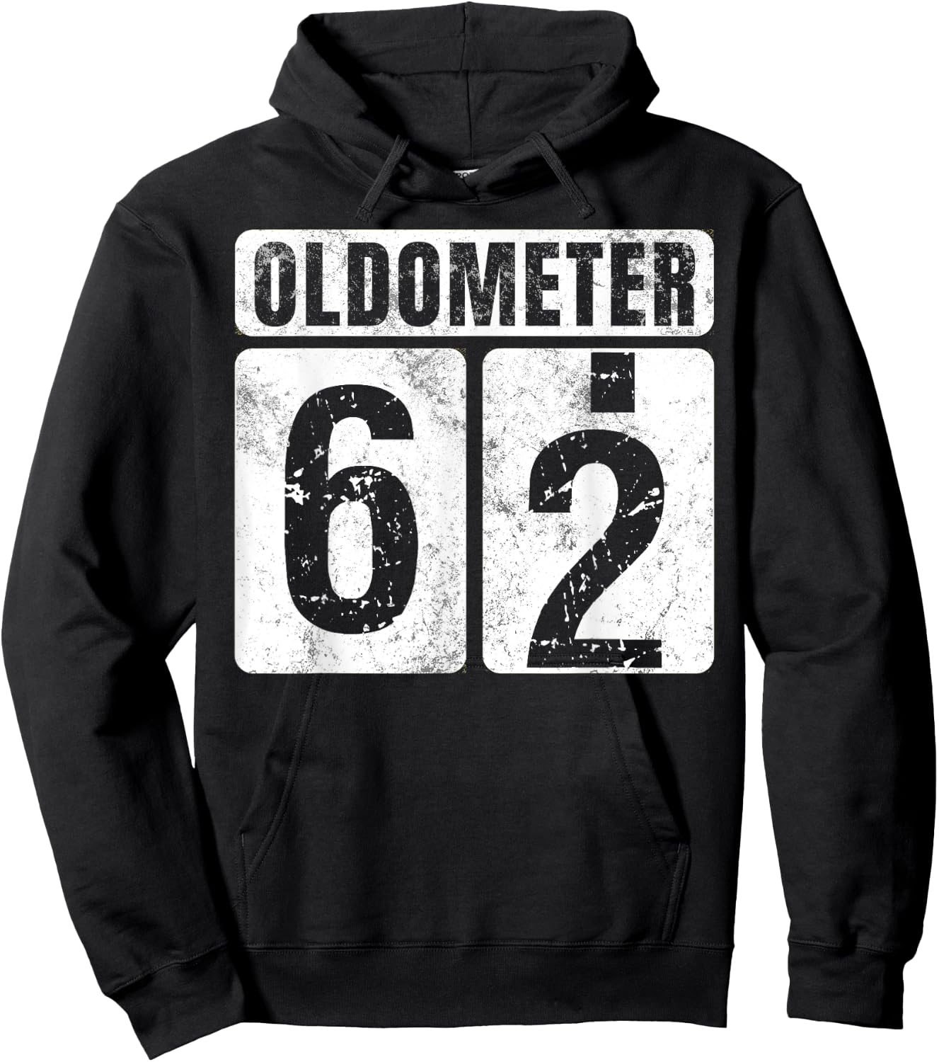 Oldometer 62 Shirt Vintage Funny 62nd Birthday Gift Hoodie - Hoodie | Black