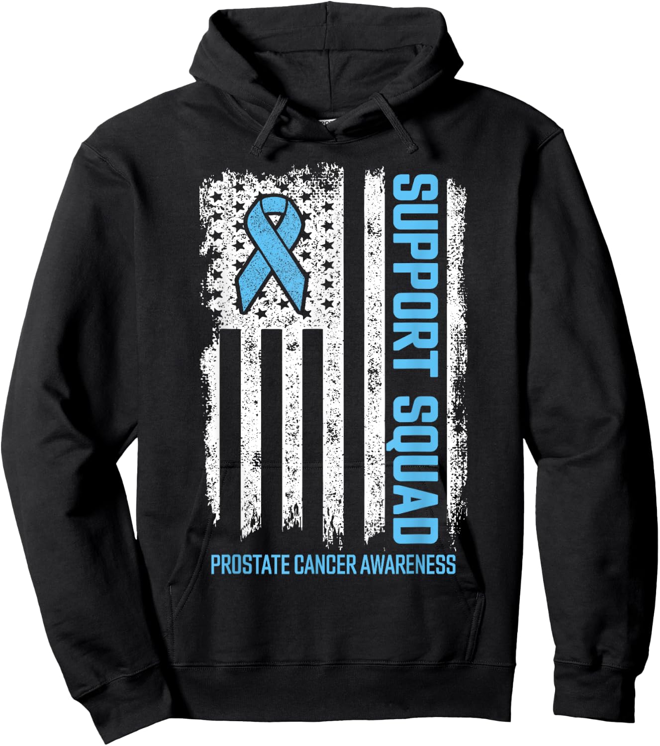 Prostate Cancer Flag Support Squad Prostate Cancer Awareness Hoodie - Hoodie | Black