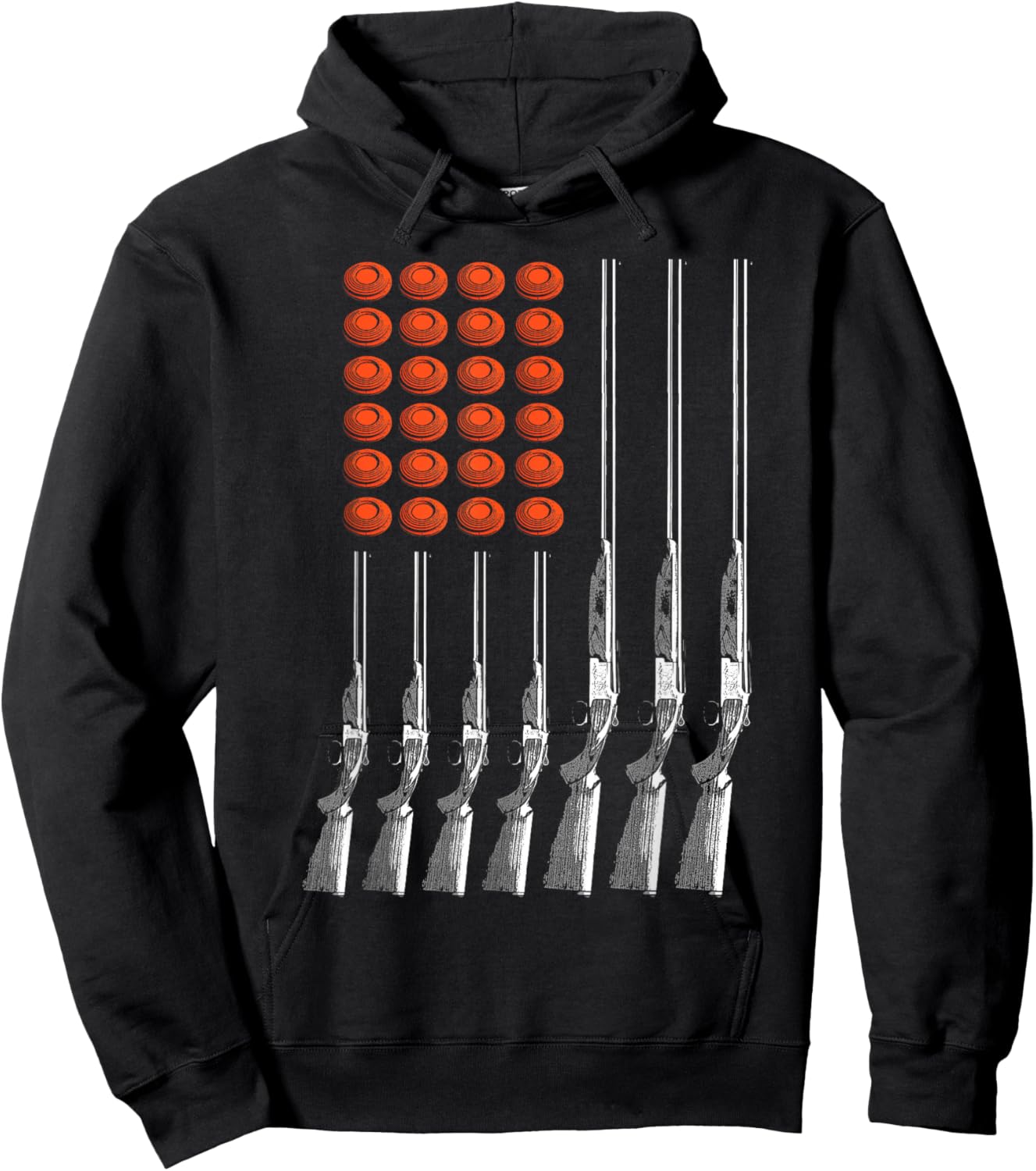 American Flag Trap Shooting Funny Skeet Sport Gift Men Women Hoodie - Hoodie | Black