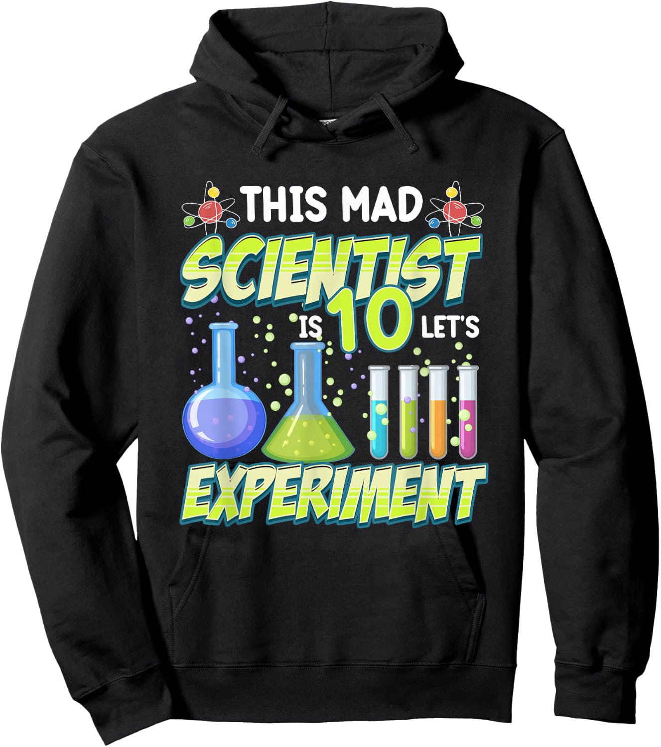 This Mad Scientist Is 10 Funny 10th Birthday Science Party Hoodie - Hoodie | Black
