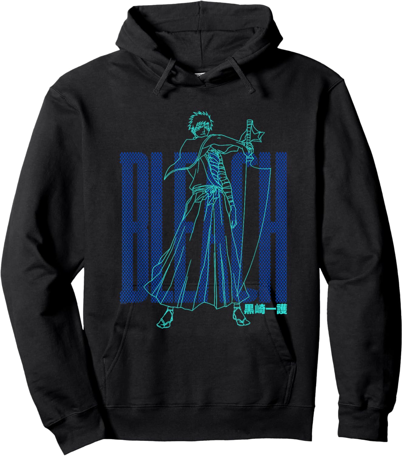 Bleach Ichigo Outline and Dots Pattern Anime Hoodie - Hoodie | Black