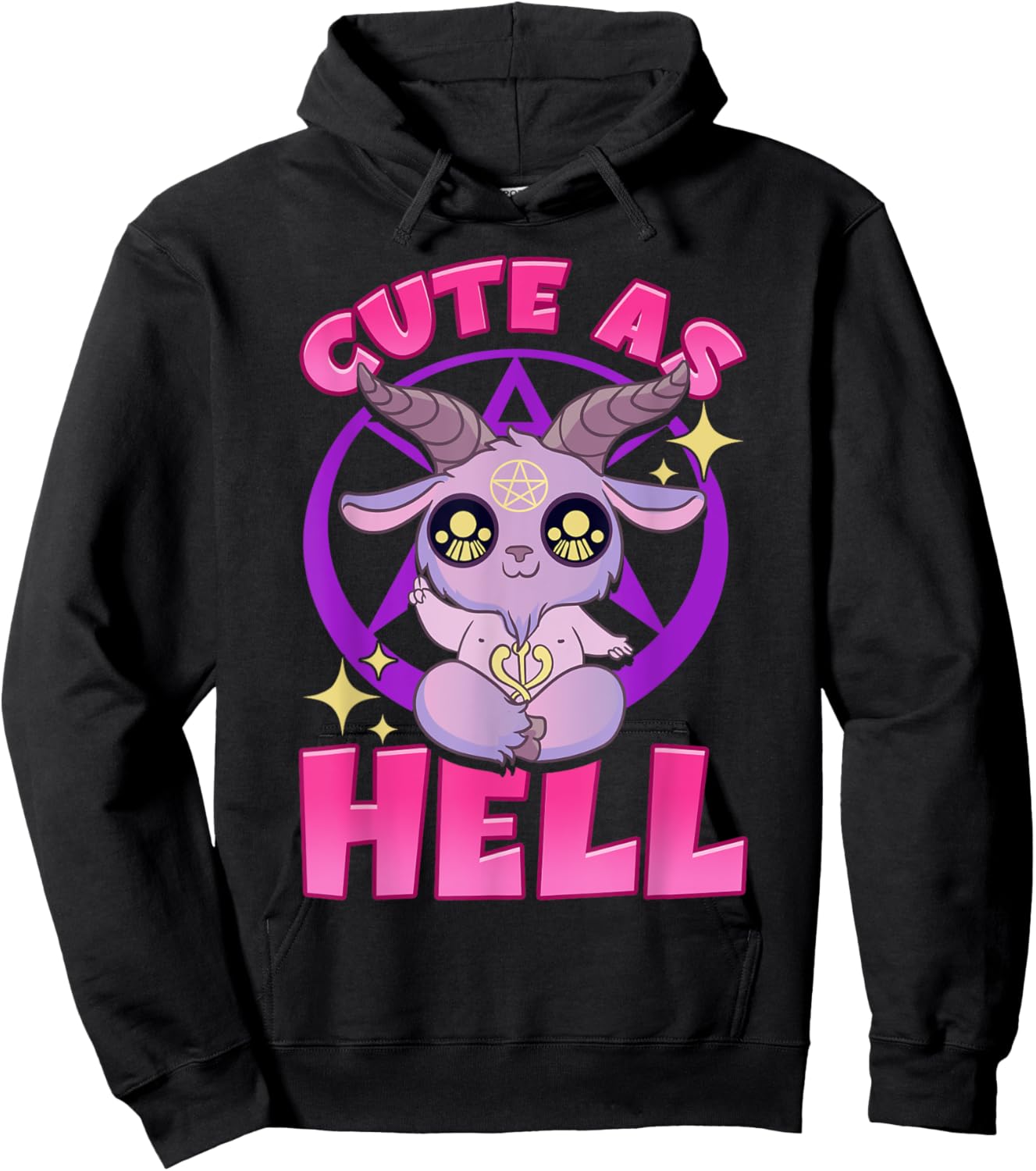 Cute As Hell Pastel Anime Kawaii Baphomet Goth Emo Pun Hoodie - Hoodie | Black