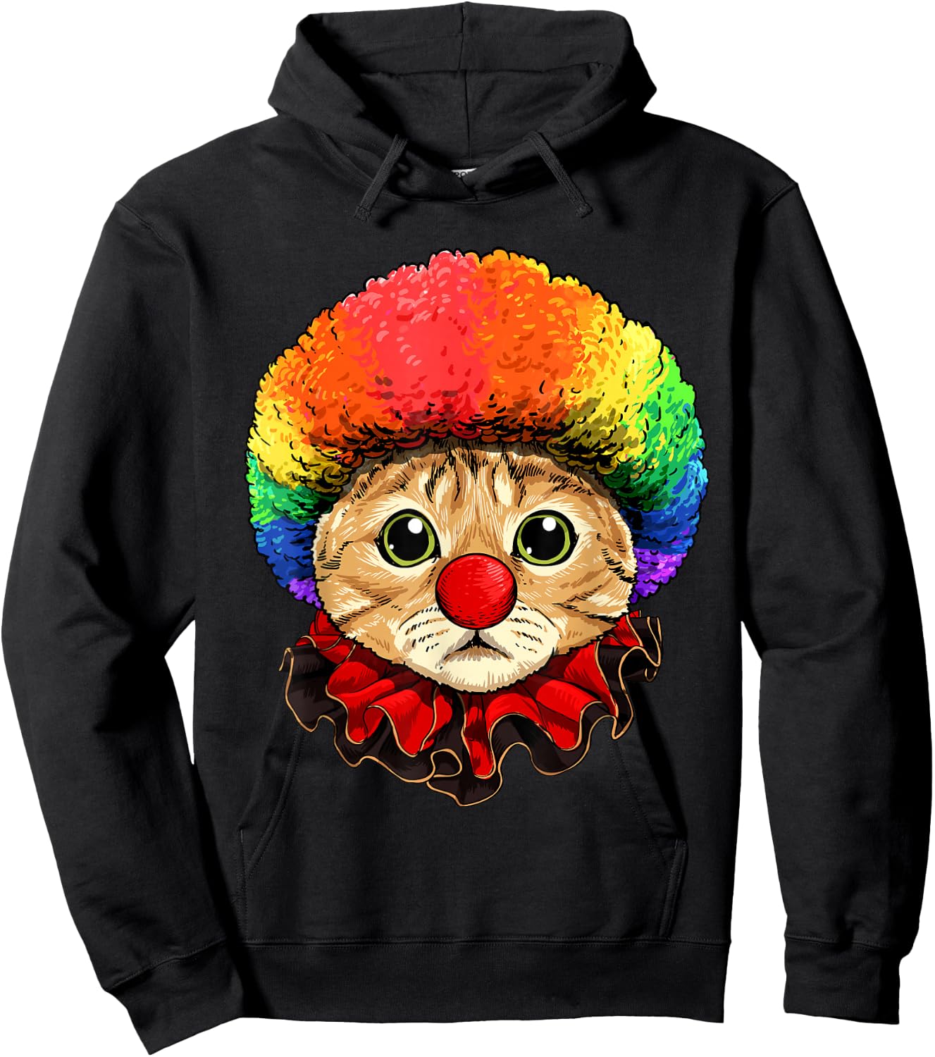 Cat Clown Feline Cat Kitten Circus Hoodie - Hoodie | Black