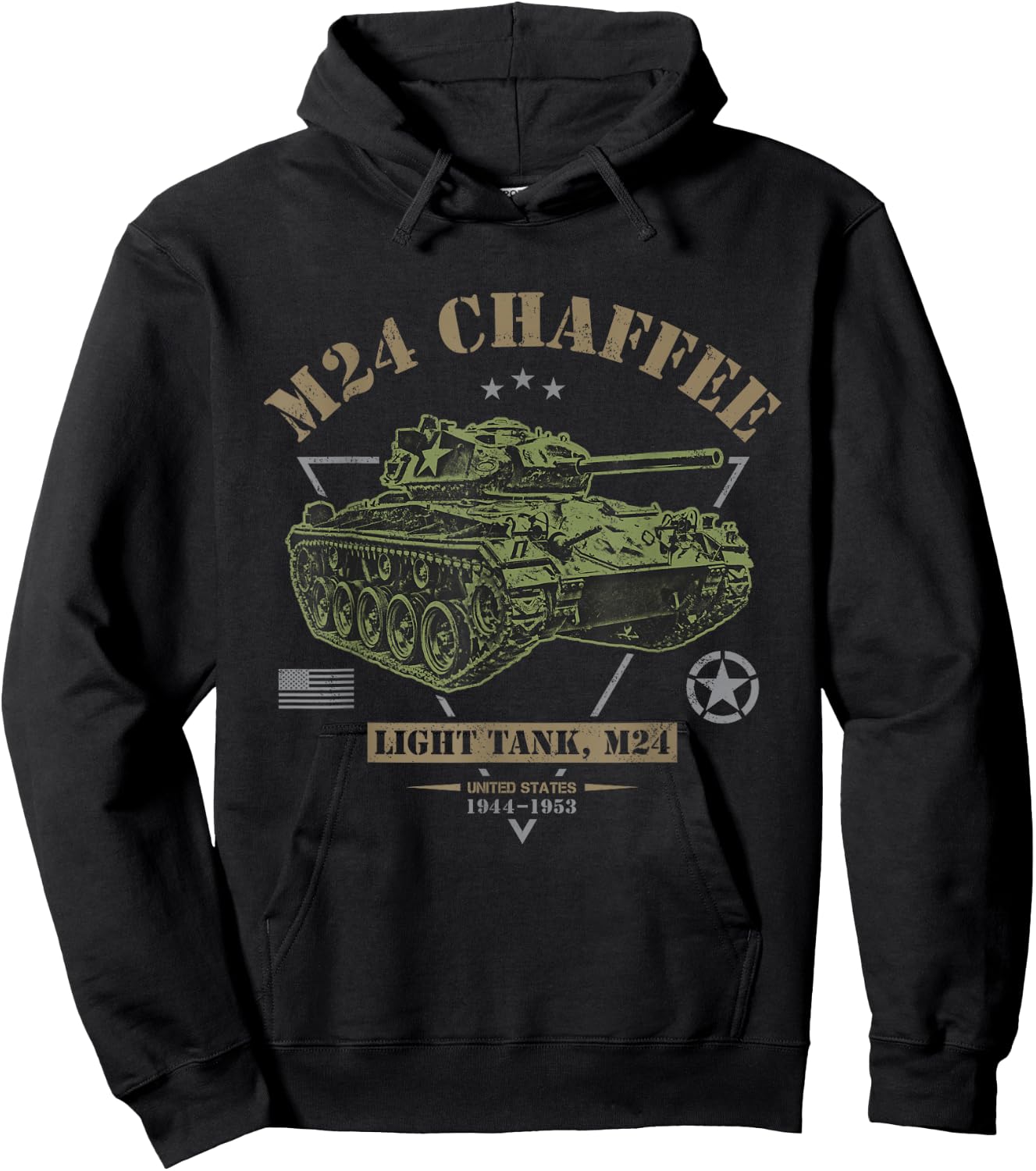 M24 Chaffee WW2 Tank Hoodie - Hoodie | Black
