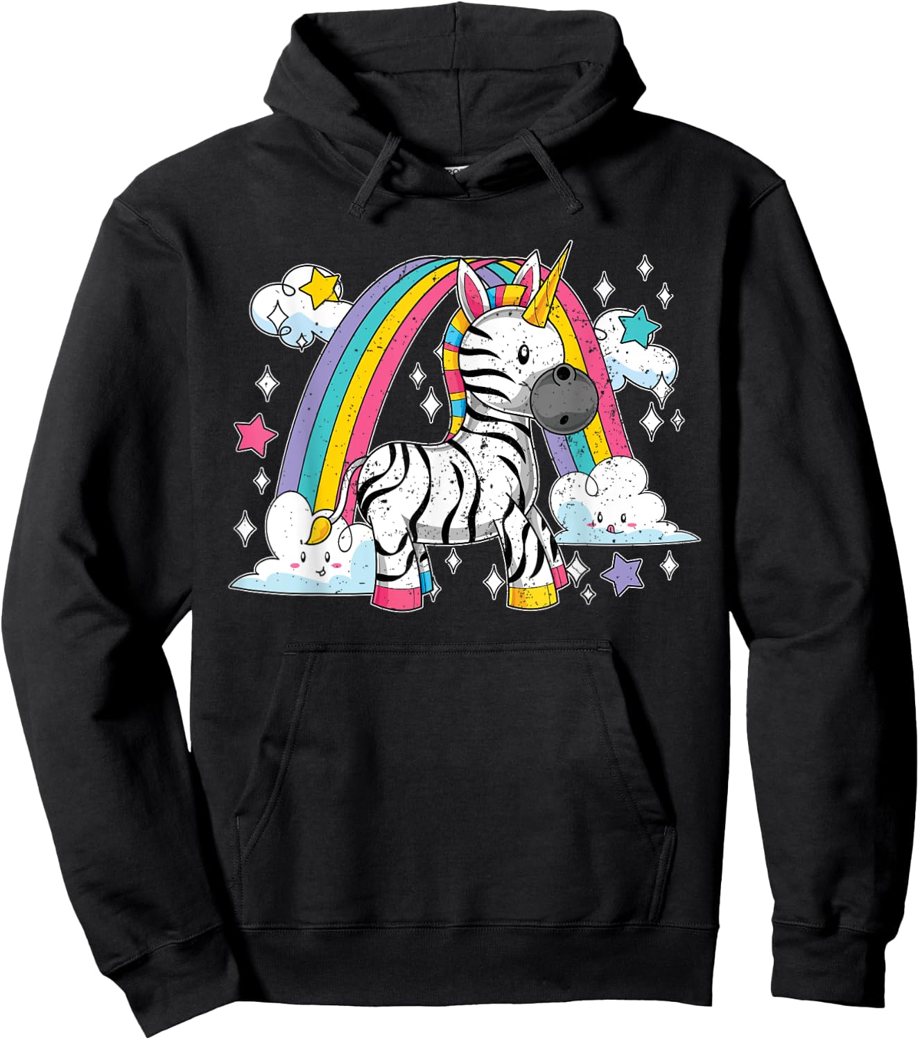 Africa Animal Zebracorn Rainbow Fairytale Zebra Unicorn Hoodie - Hoodie | Black