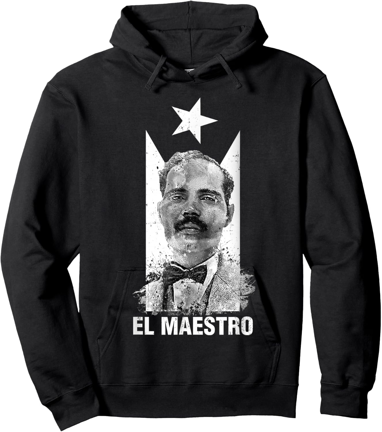Pedro Albizu Campos Black Puerto Rico Flag El Maestro Hoodie - Hoodie | Black