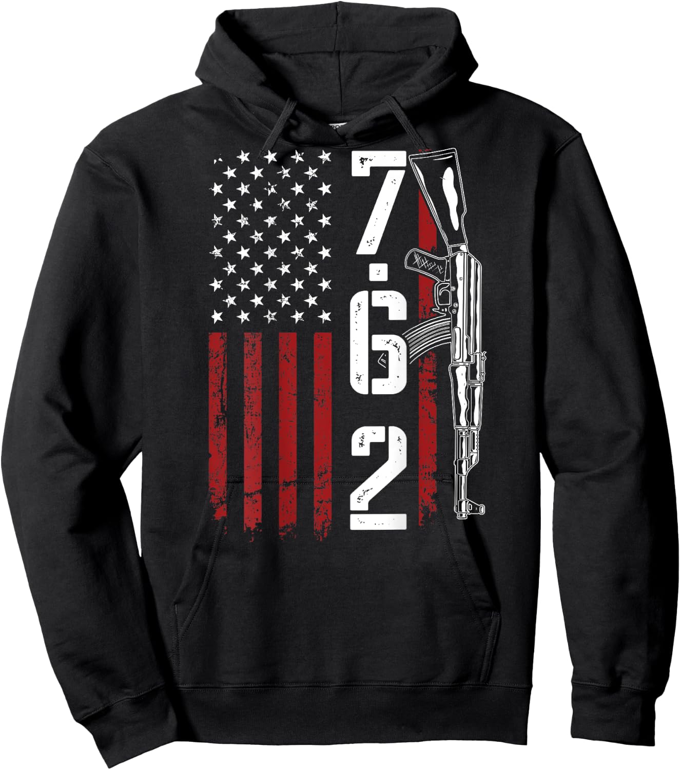 7.62 Ammo AK47 Rifle Owner 762 - Funny Pro Gun - ON BACK Hoodie - Hoodie | Black